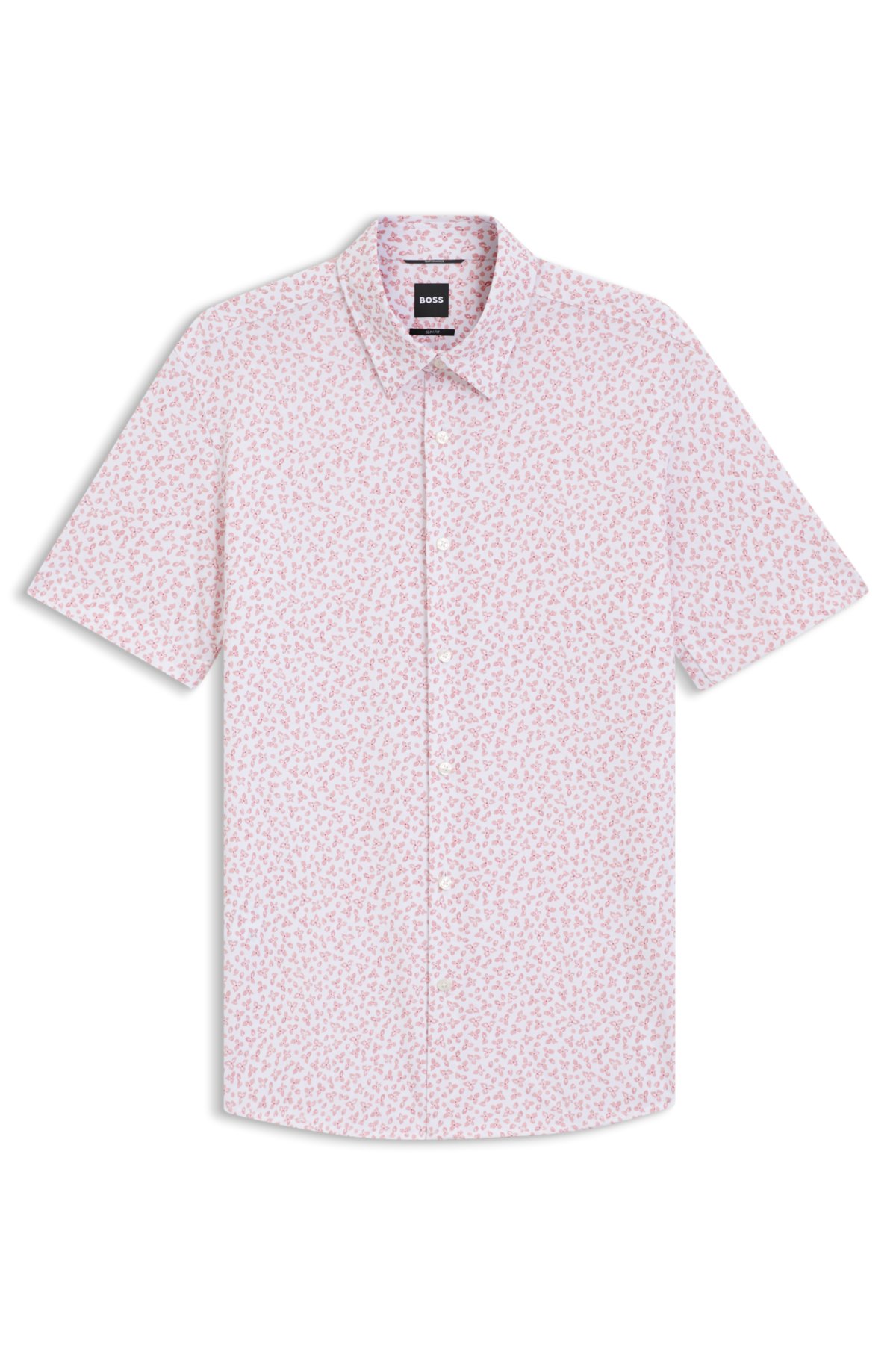Camicia aderente stampata in jersey di cotone