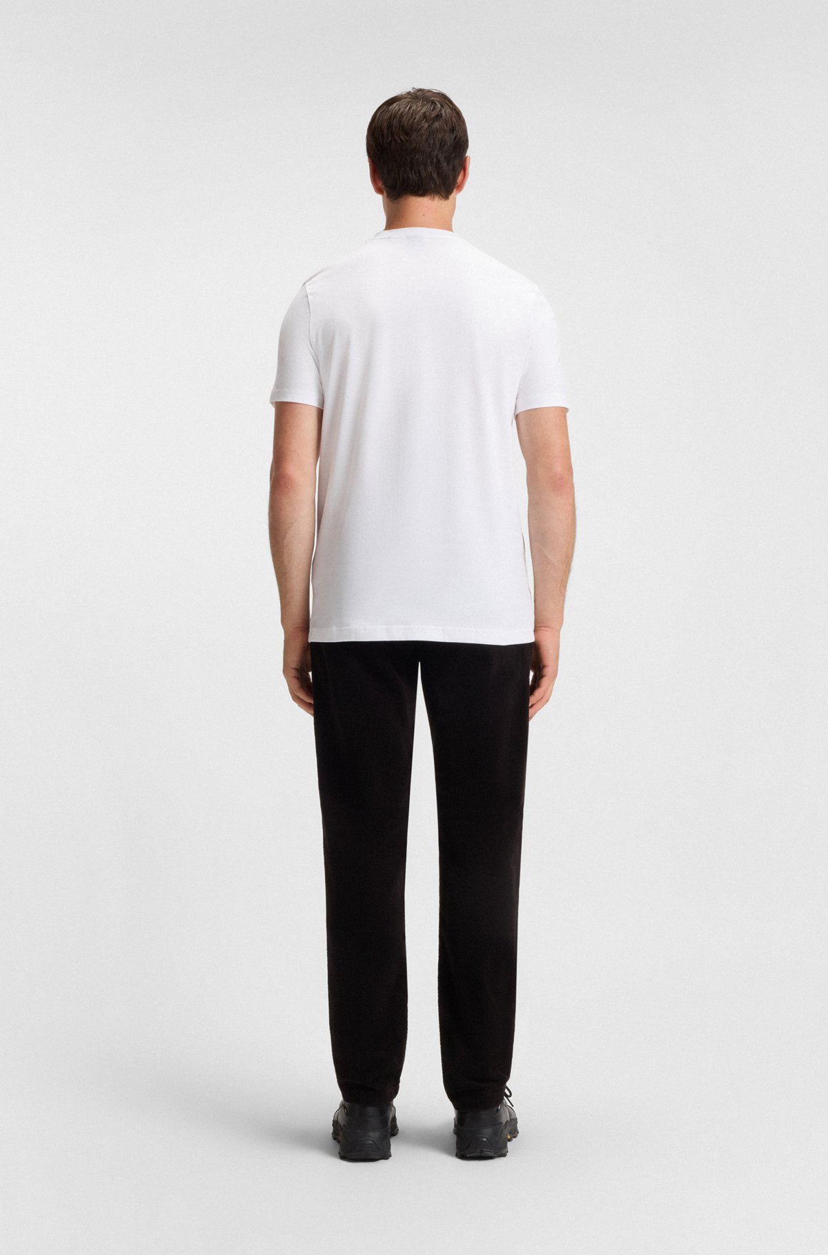 T-shirt in jersey di cotone con stampa logo grande