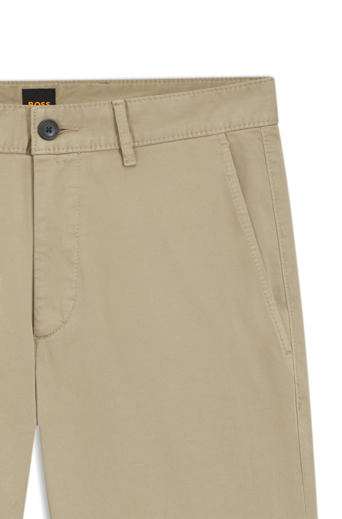 Chinos a vestibilità aderente in satin di cotone elastico