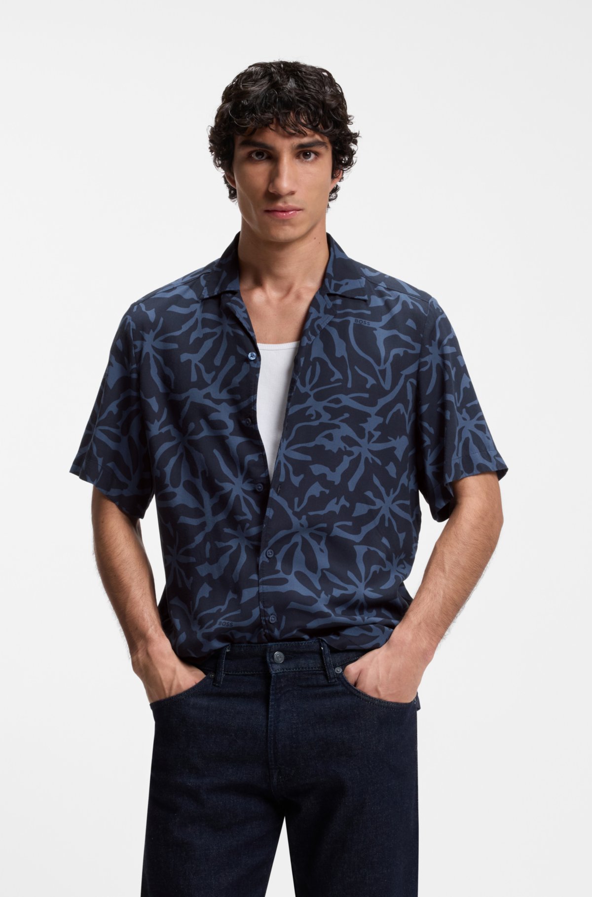 Camicia con taglio regolare e stampa maxi