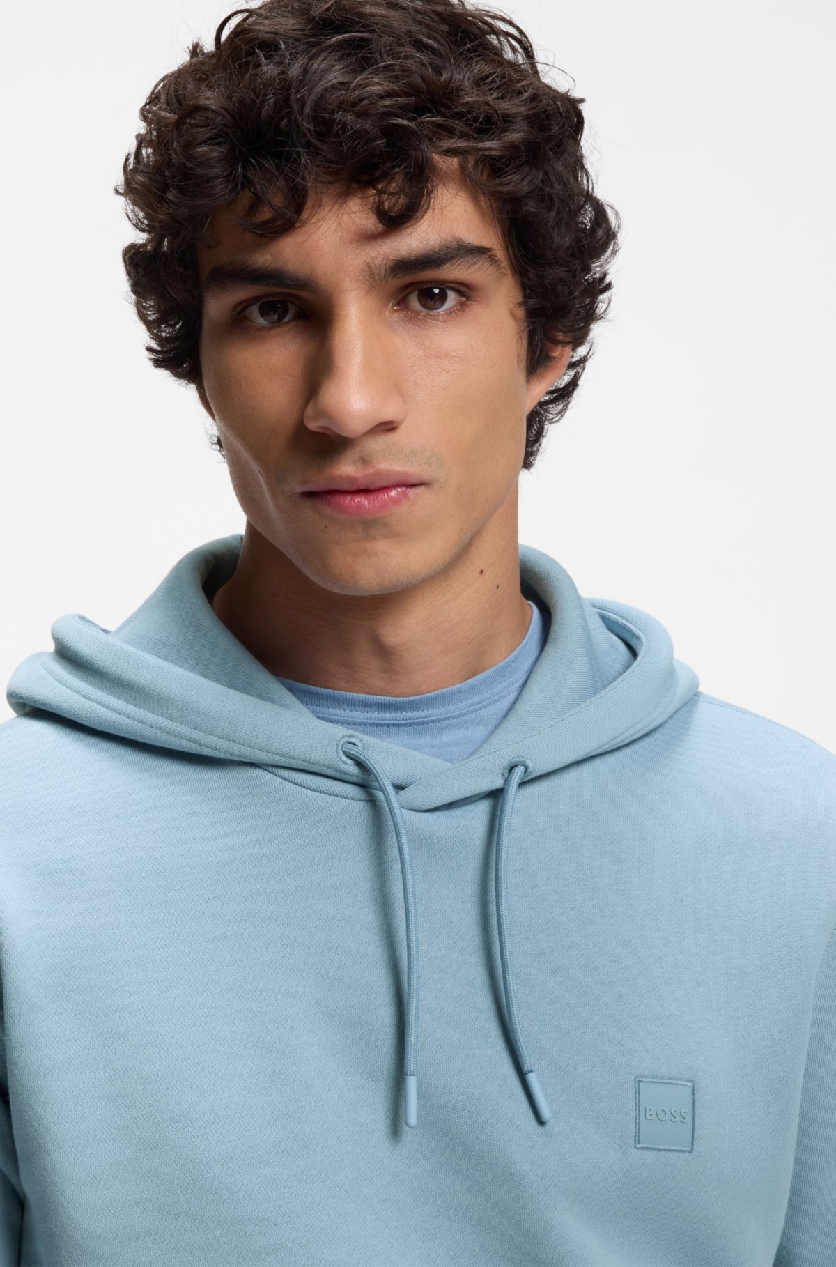 Felpe con logo patch in felpa di cotone