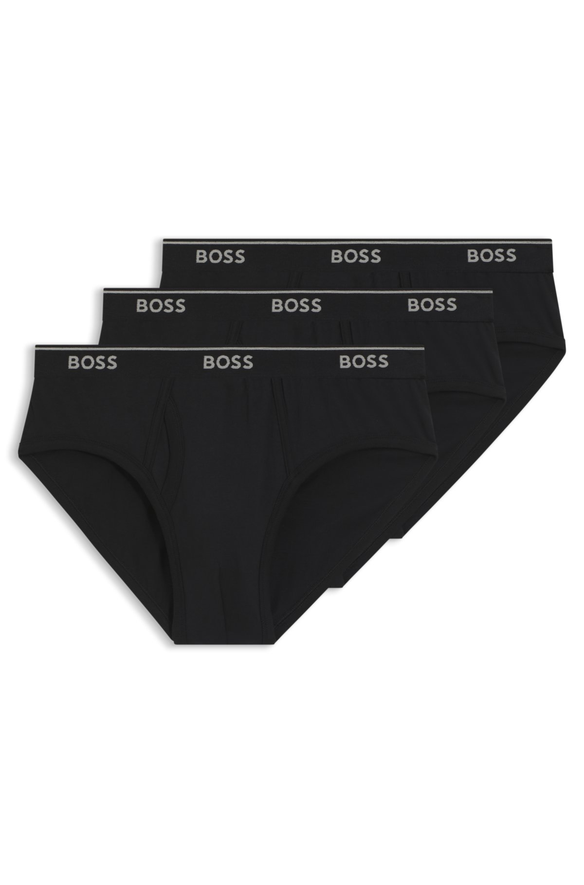 Set da tre boxer in cotone con elastico in vita con logo