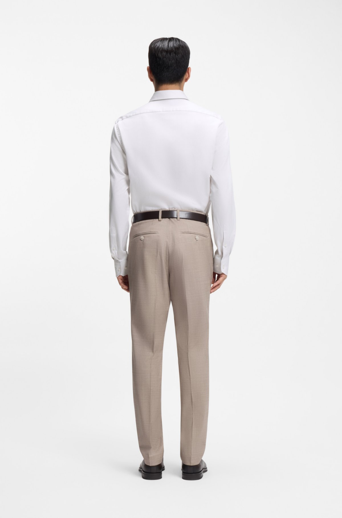 Camicia con taglio regolare in cotone italiano strutturato