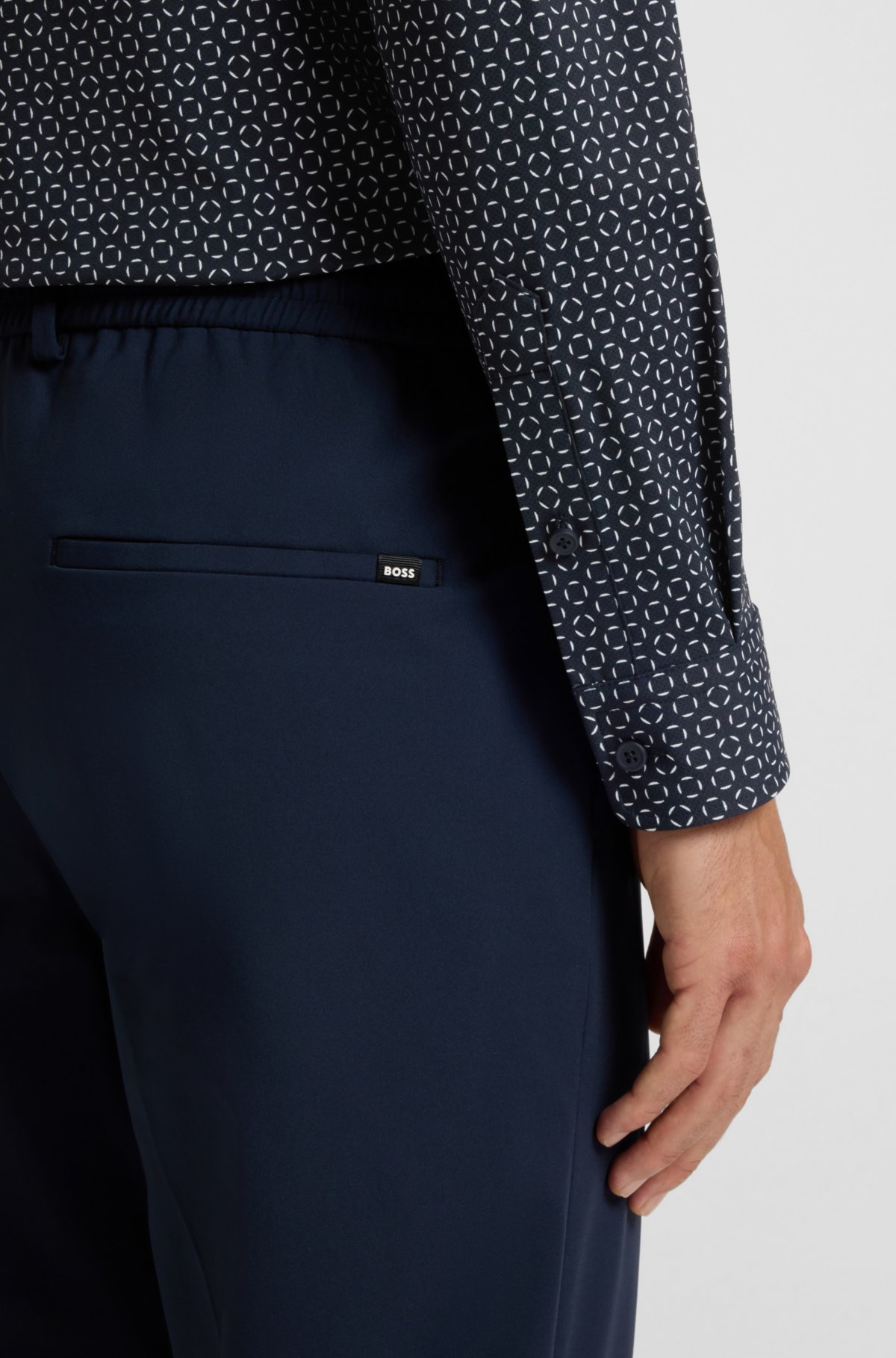 Camicia aderente con stampa in jersey italiano a prestazioni elastiche