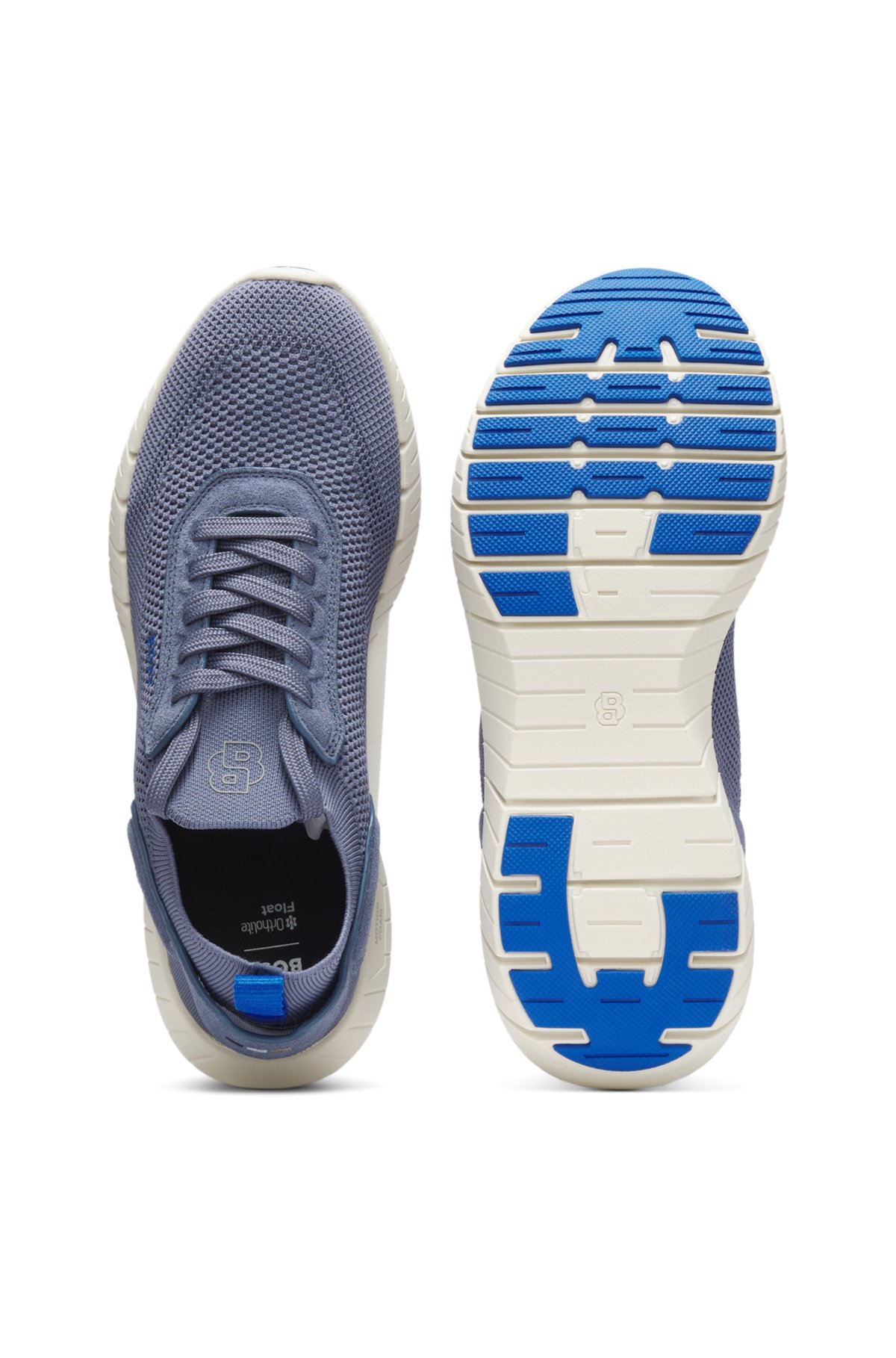 Sneakers BOSS-MOTION con toma in maglia e rifiniture in pelle
