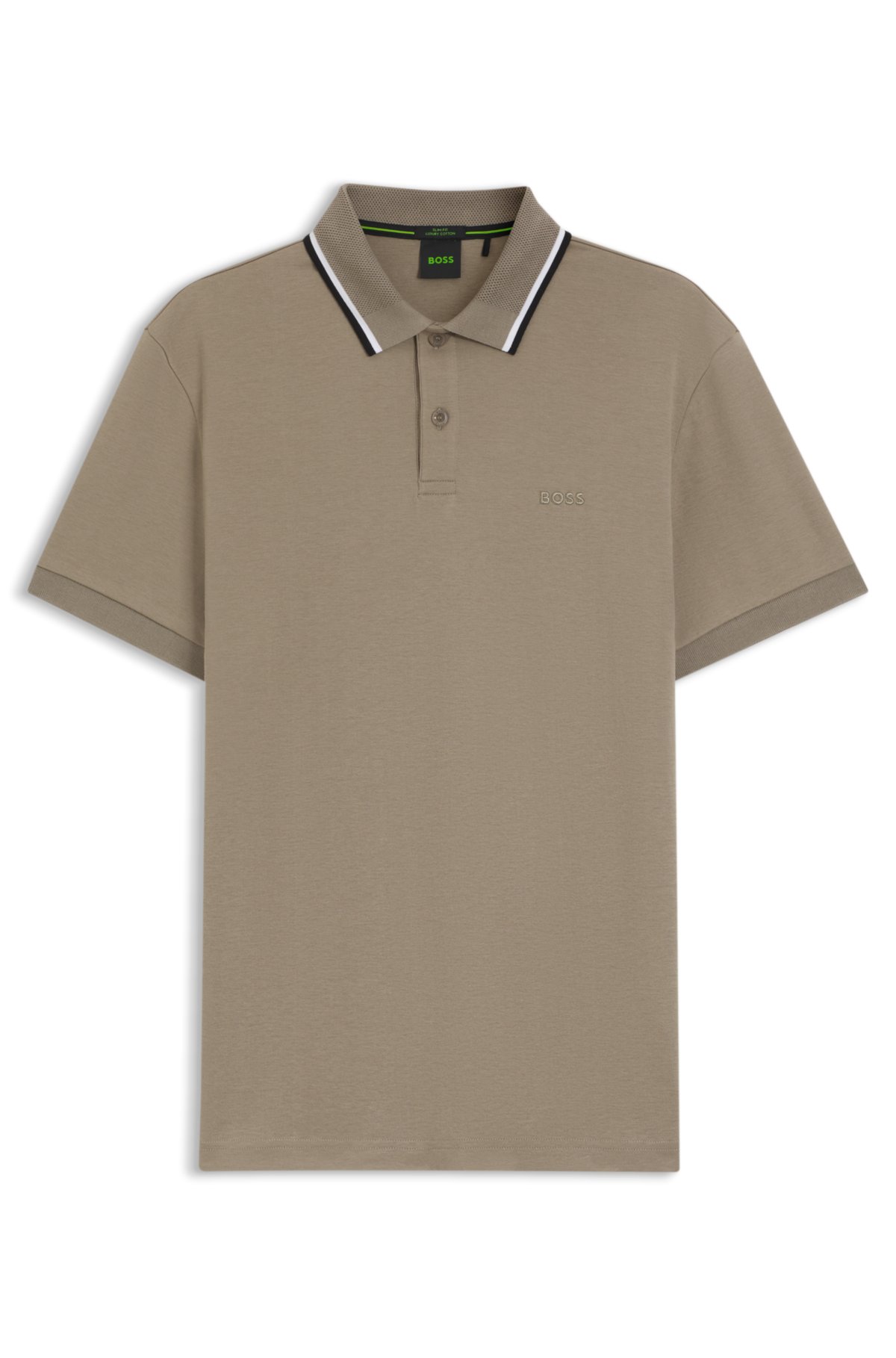 Maglietta polo slim-fit in cotone interlock