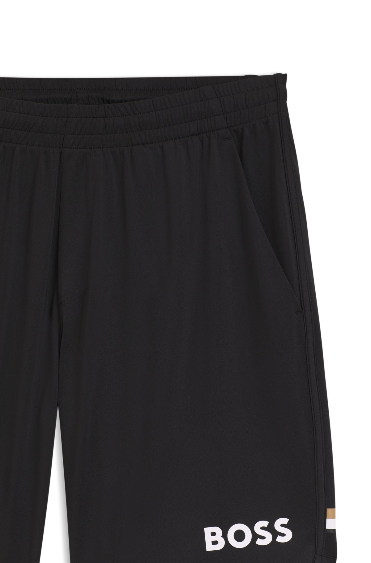 Shorts in jersey elasticizzato con logo e cordoncino nascosto