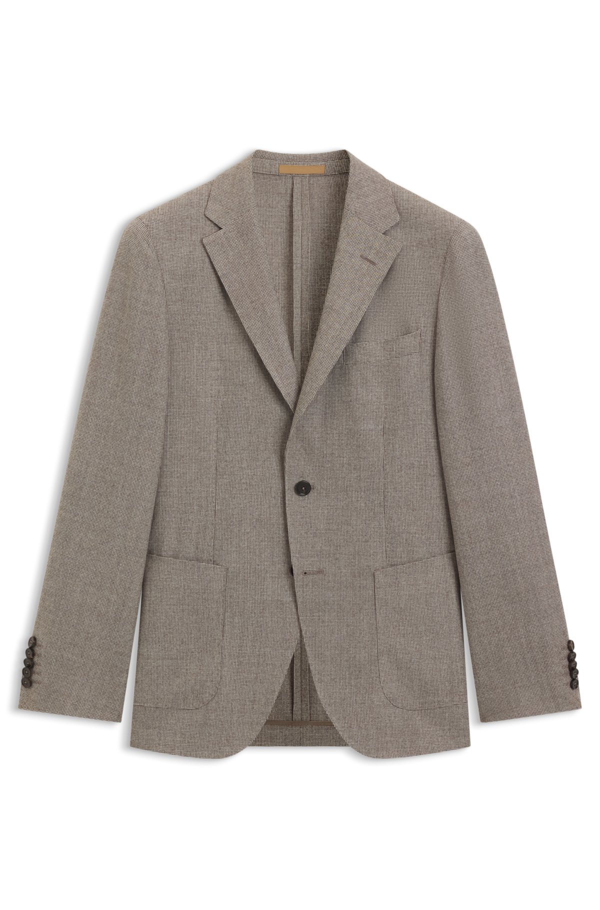 Giacca slim-fit a microdisegno in lana vergine