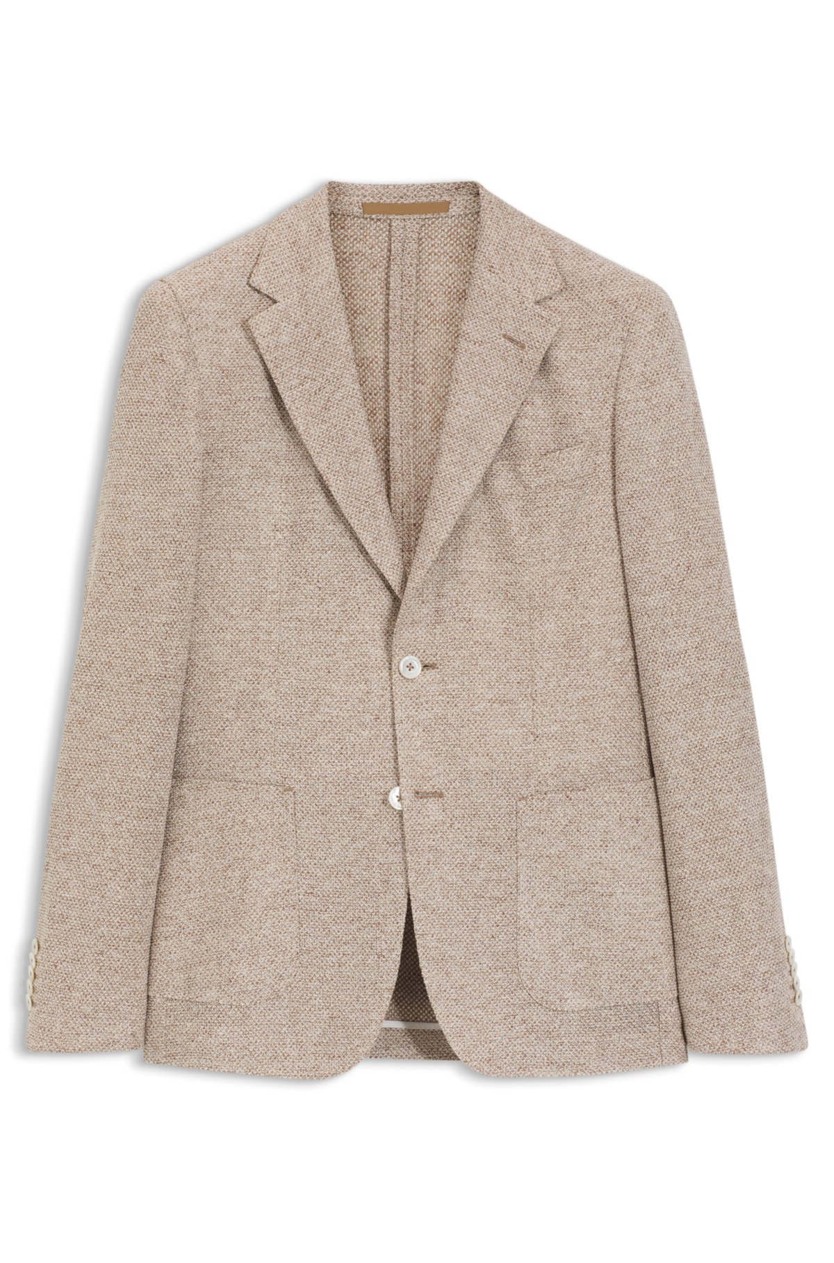 Giacca regular-fit a motivi in misto lino