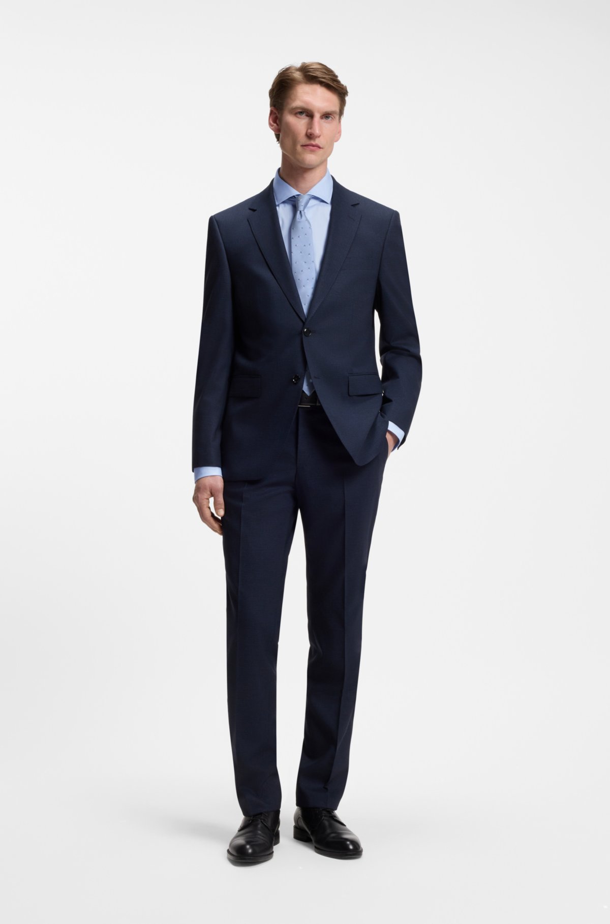 Camicia regular fit in twill di cotone a righe
