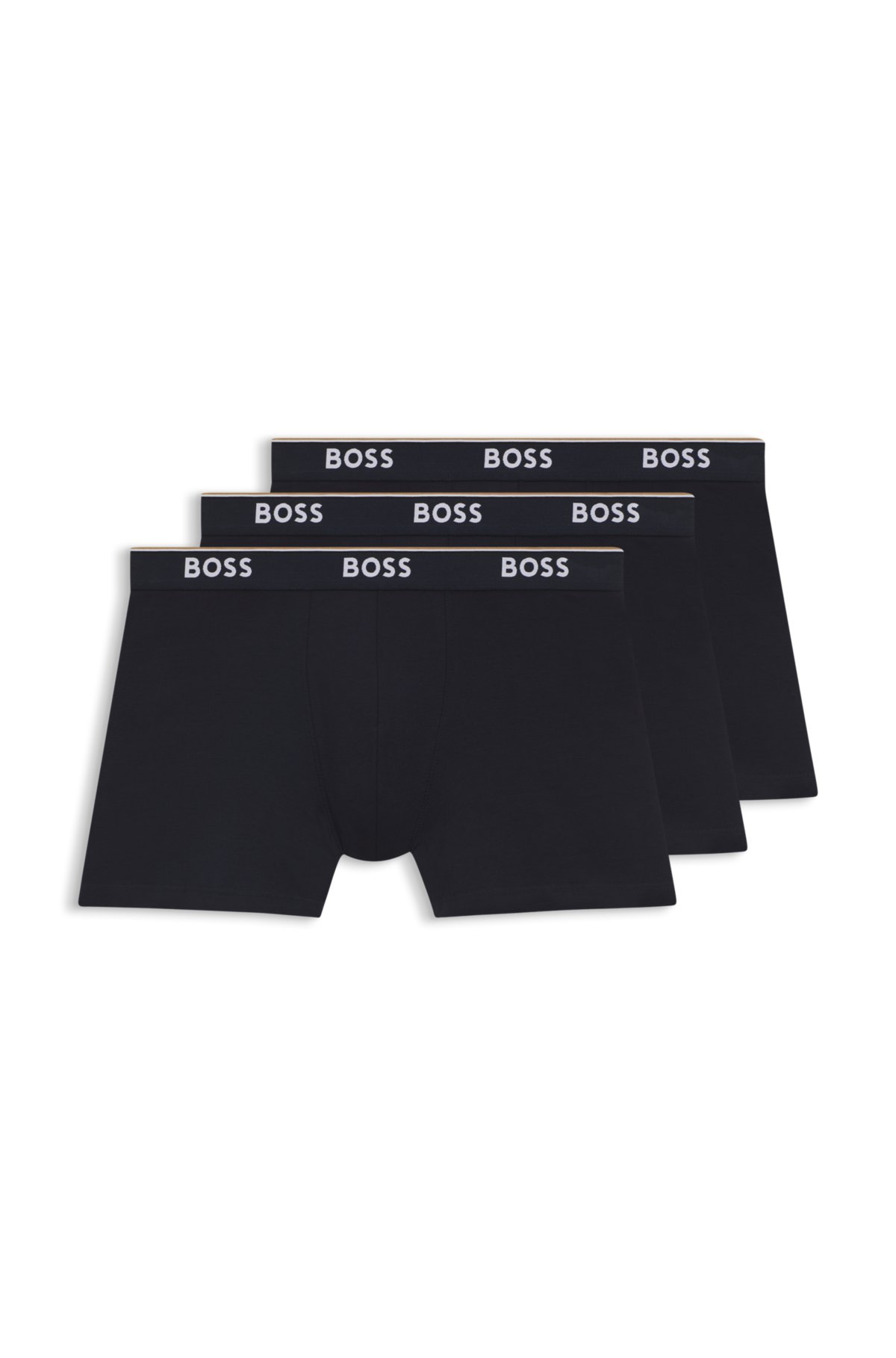 Set di tre boxer con elastico in cotone elasticizzato