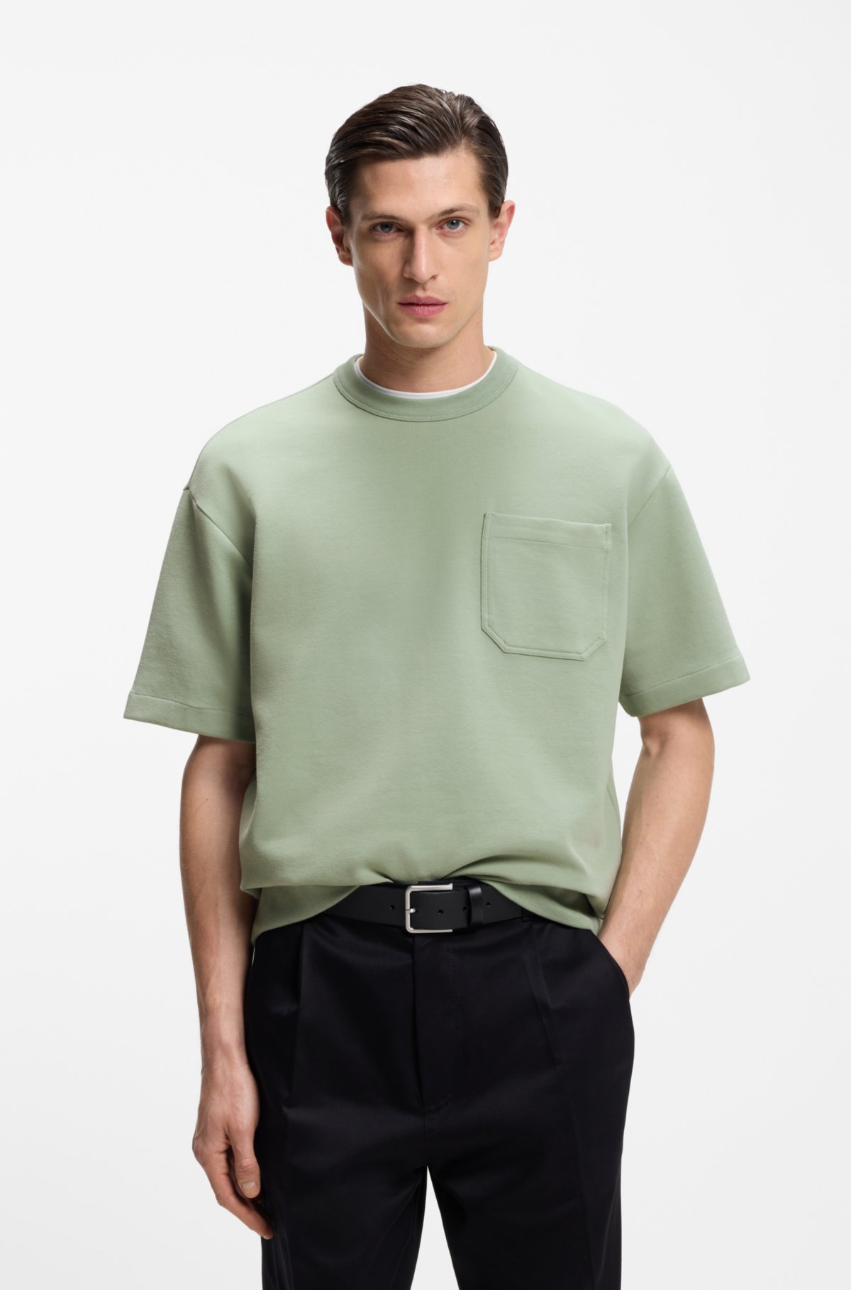 T-shirt in cotone con effetto albicocca