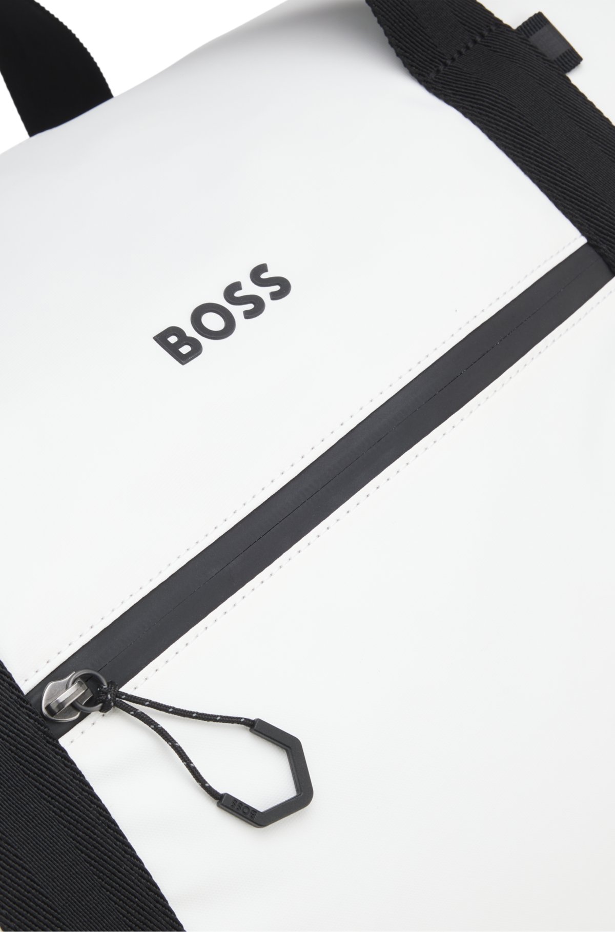 Borsa portatile in pelle sintetica con cerniere riflettenti