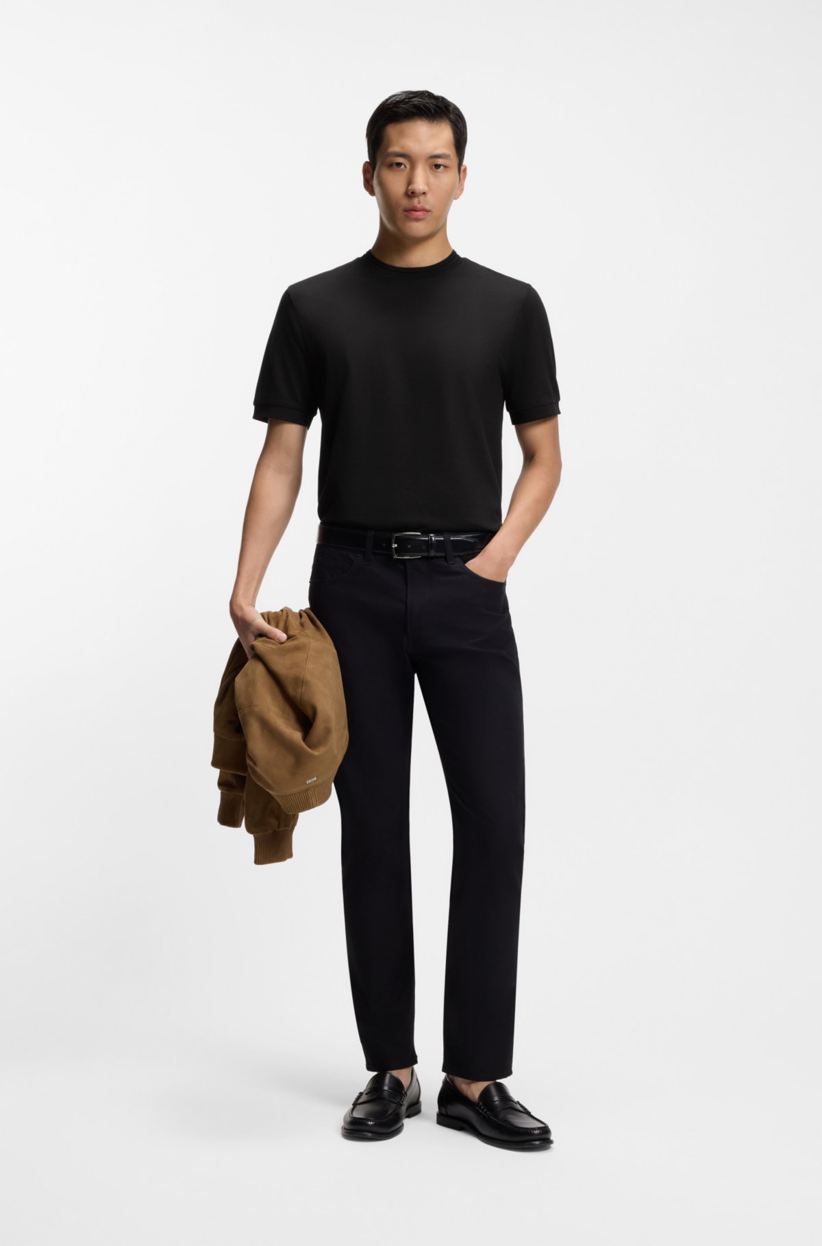 T-shirt con taglio regolare in misto cotone mercerizzato