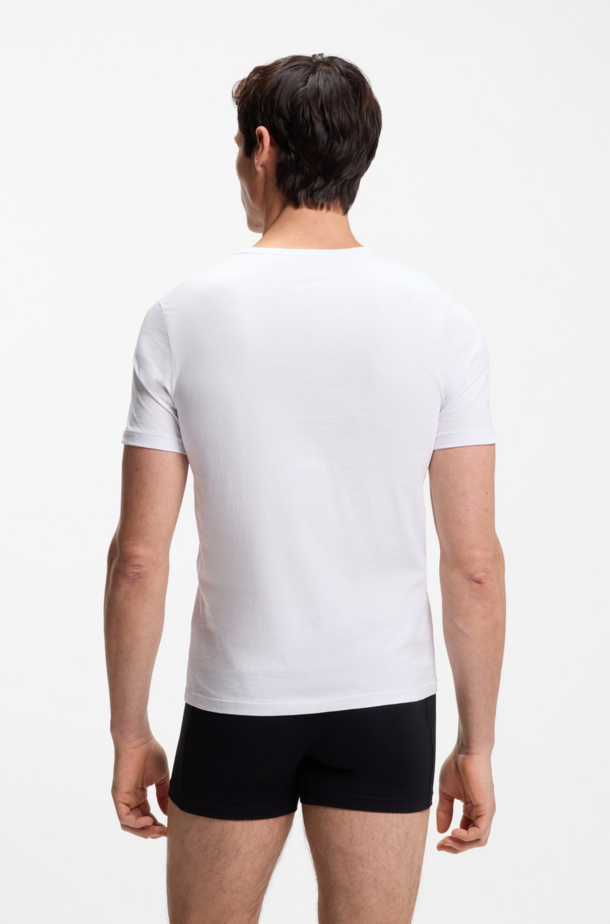 Set di tre canotte in cotone con logo