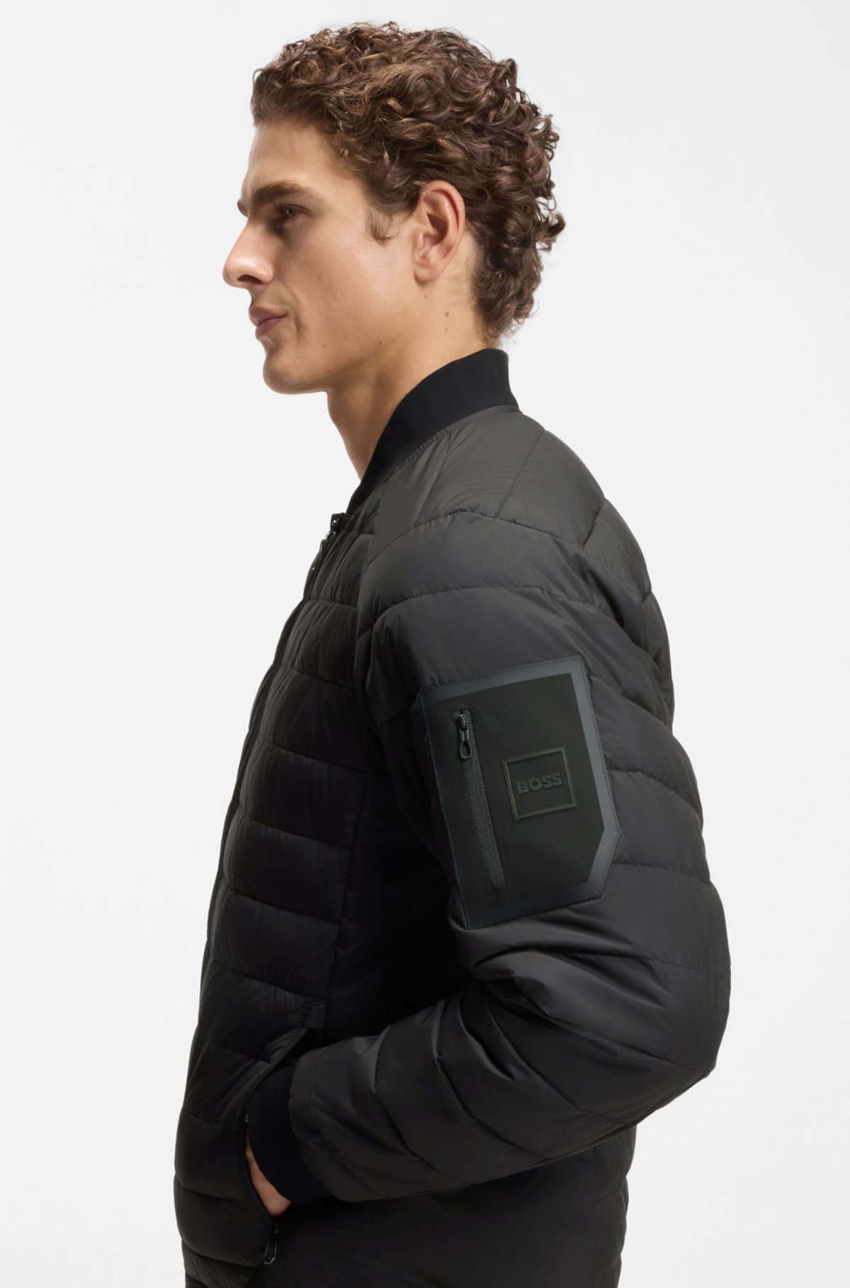 Giacca bomber imbottita con finitura idrorepellente