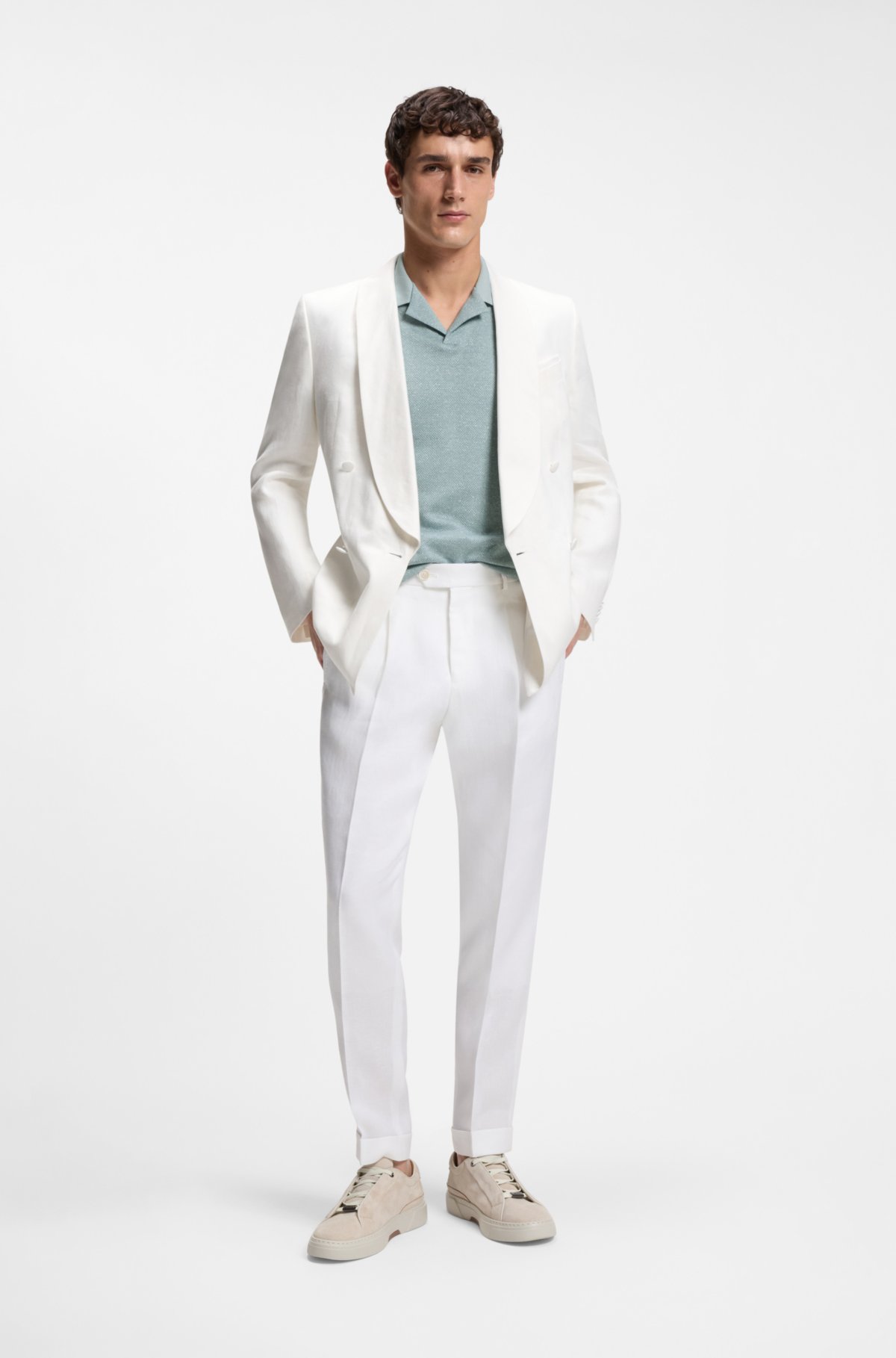 Maglietta polo Johnny in cotone, lino e seta