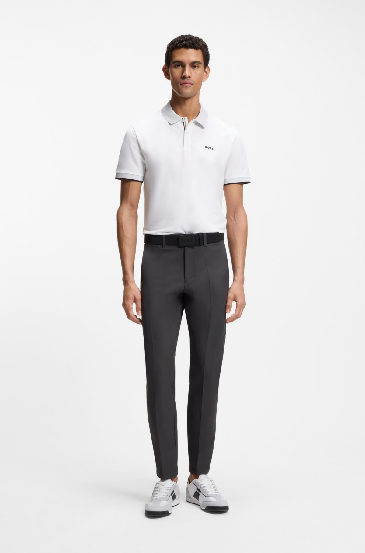 Pantaloni a vestibilità aderente in tessuto idrorepellente elastico