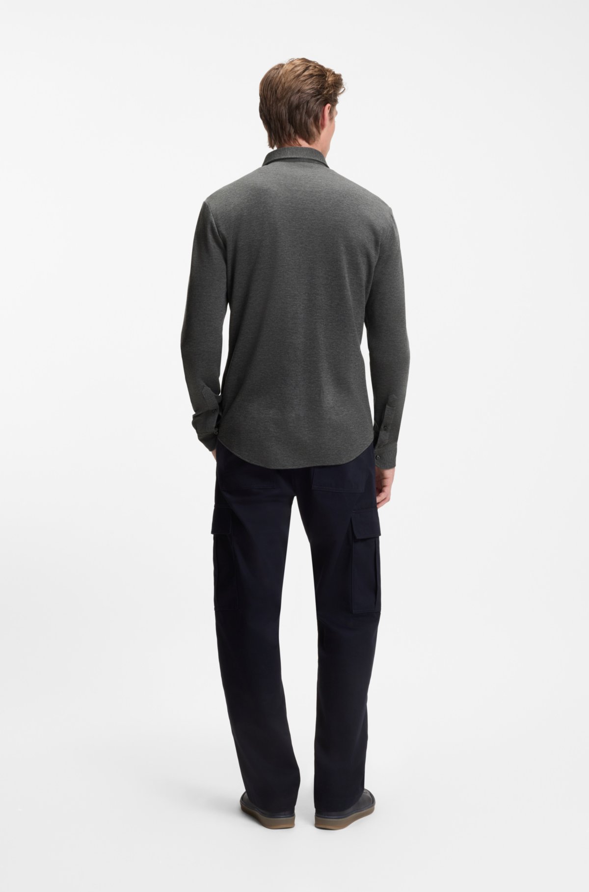 Camicia BECKHAM x BOSS con taglio slim in jersey di cotone