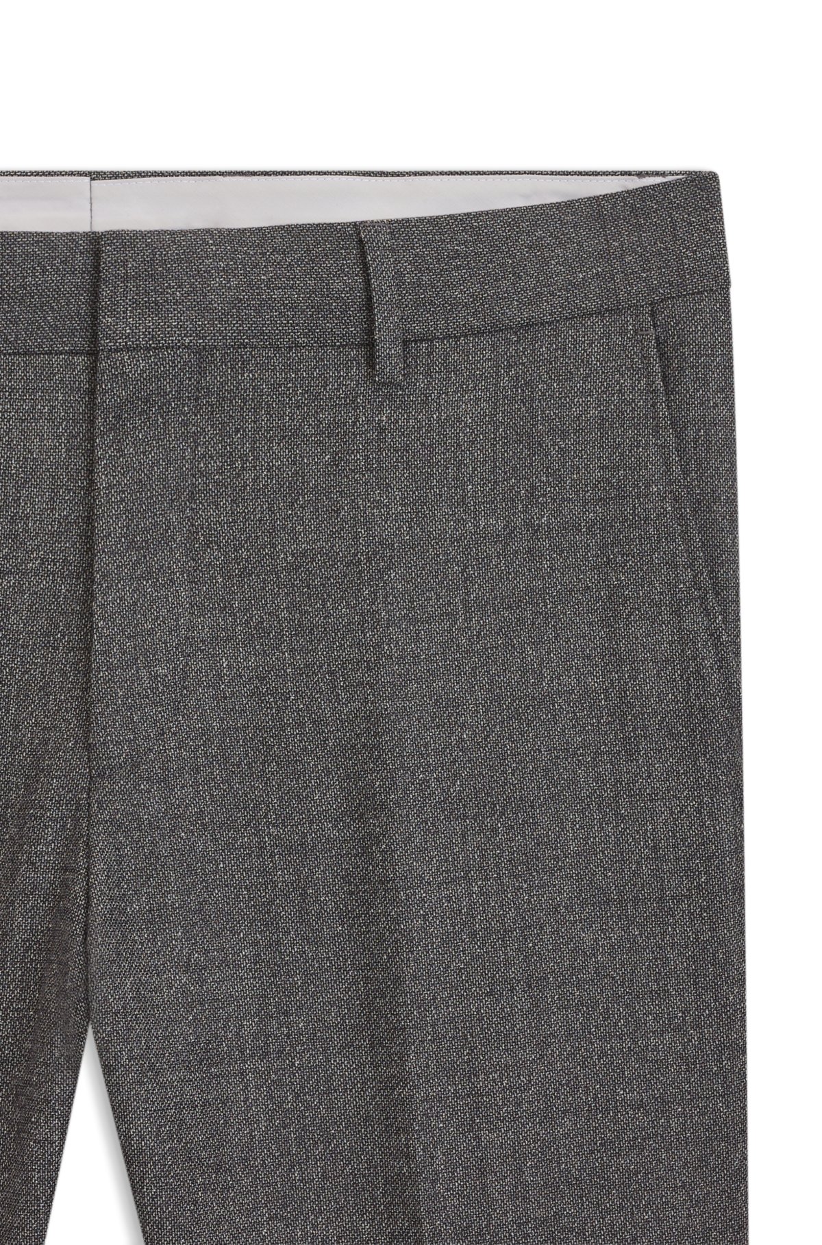 Pantaloni formali in lana vergine con microdisegno