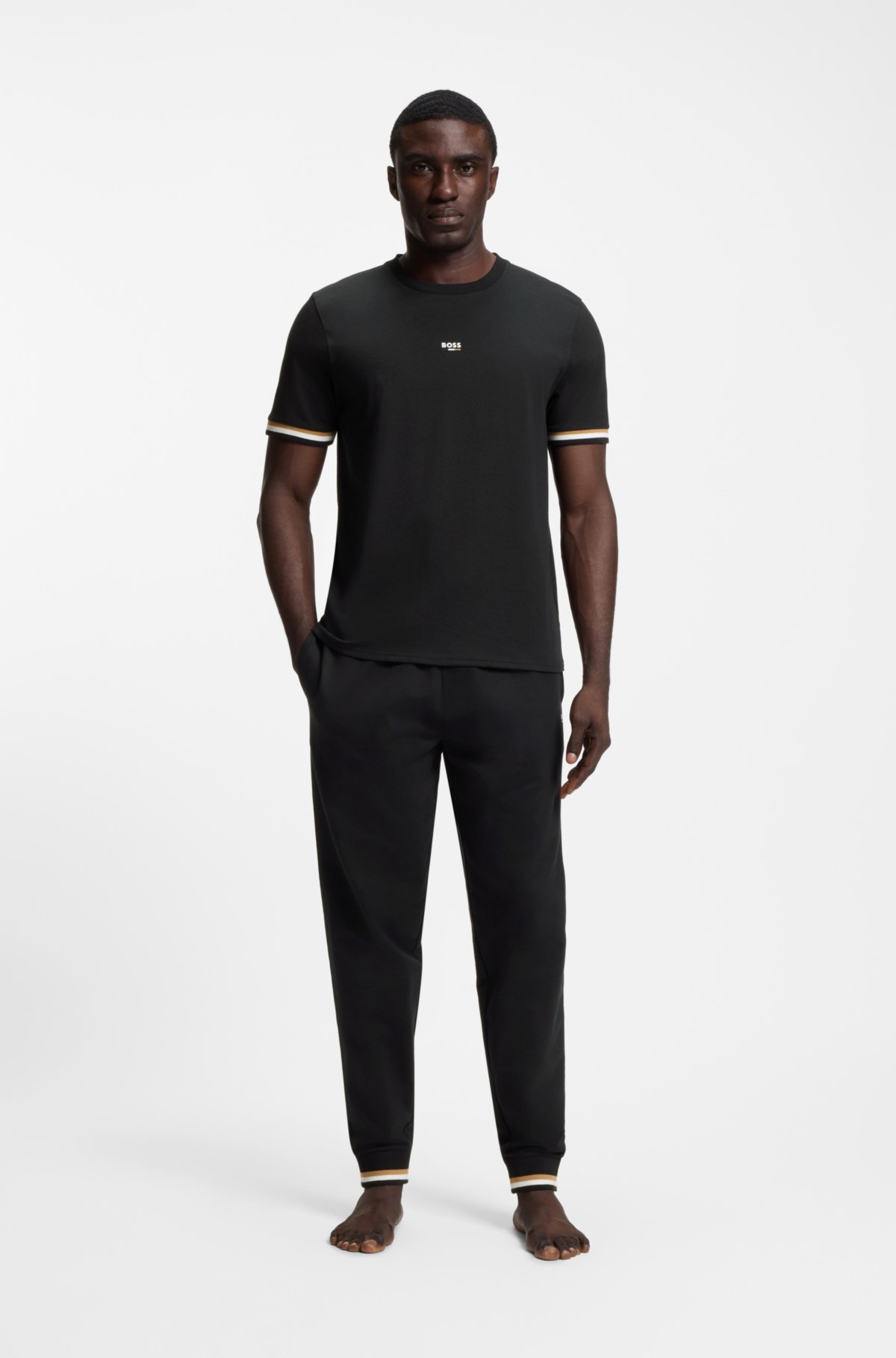 T-shirt in cotone con logo e fasce caratteristiche
