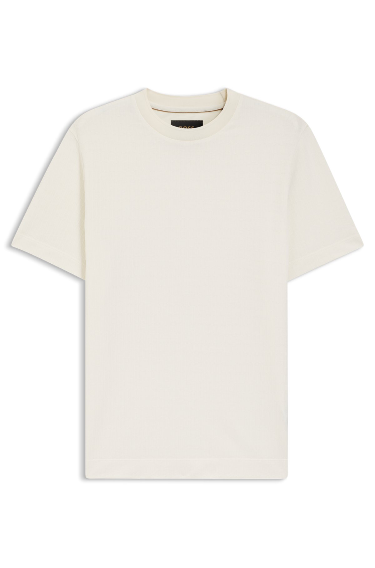 T-shirt in cotone e seta con intreccio geometrico jacquard
