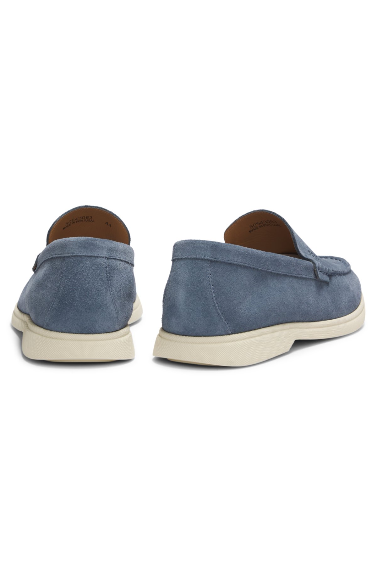 Mocassini con logo in rilievo in suede