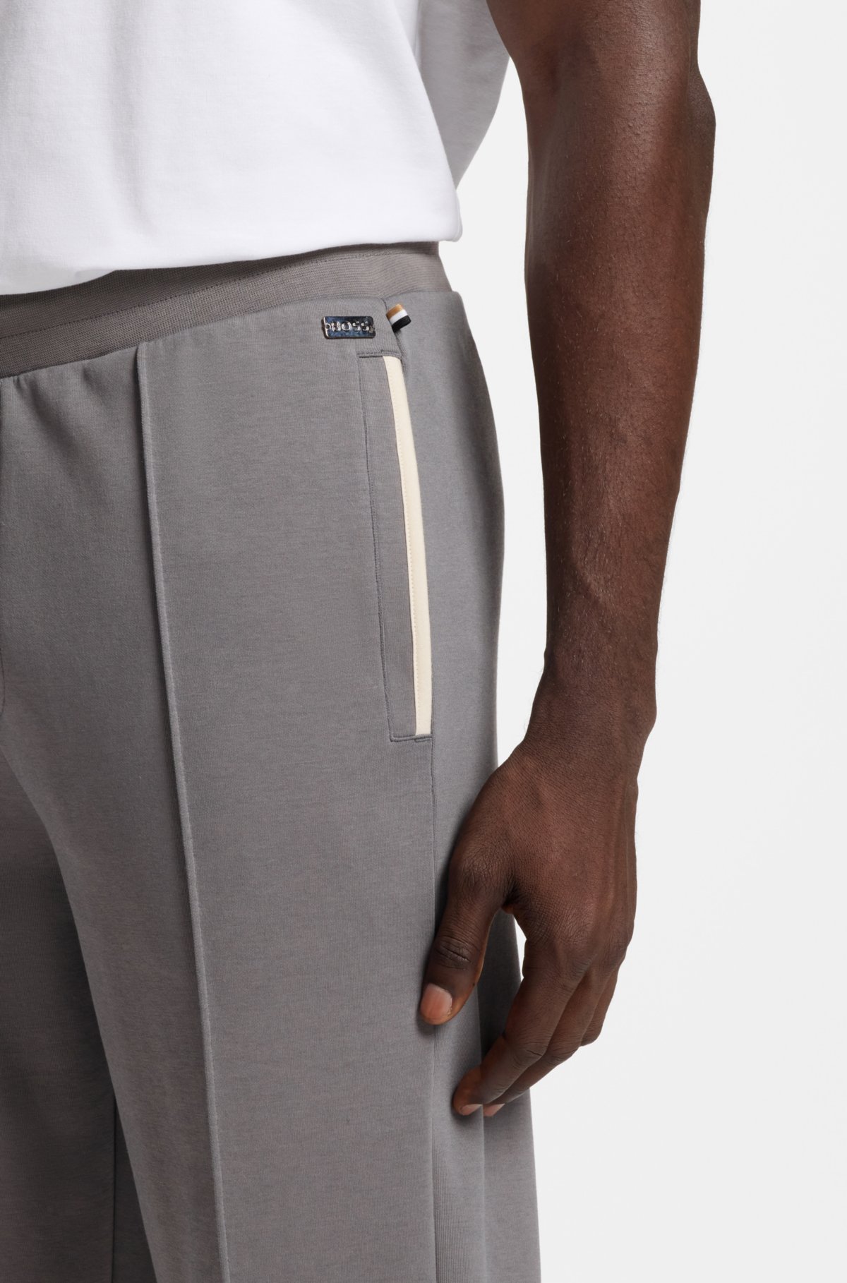 Pantaloni per tuta in misto cotone con rifiniture a contrasto