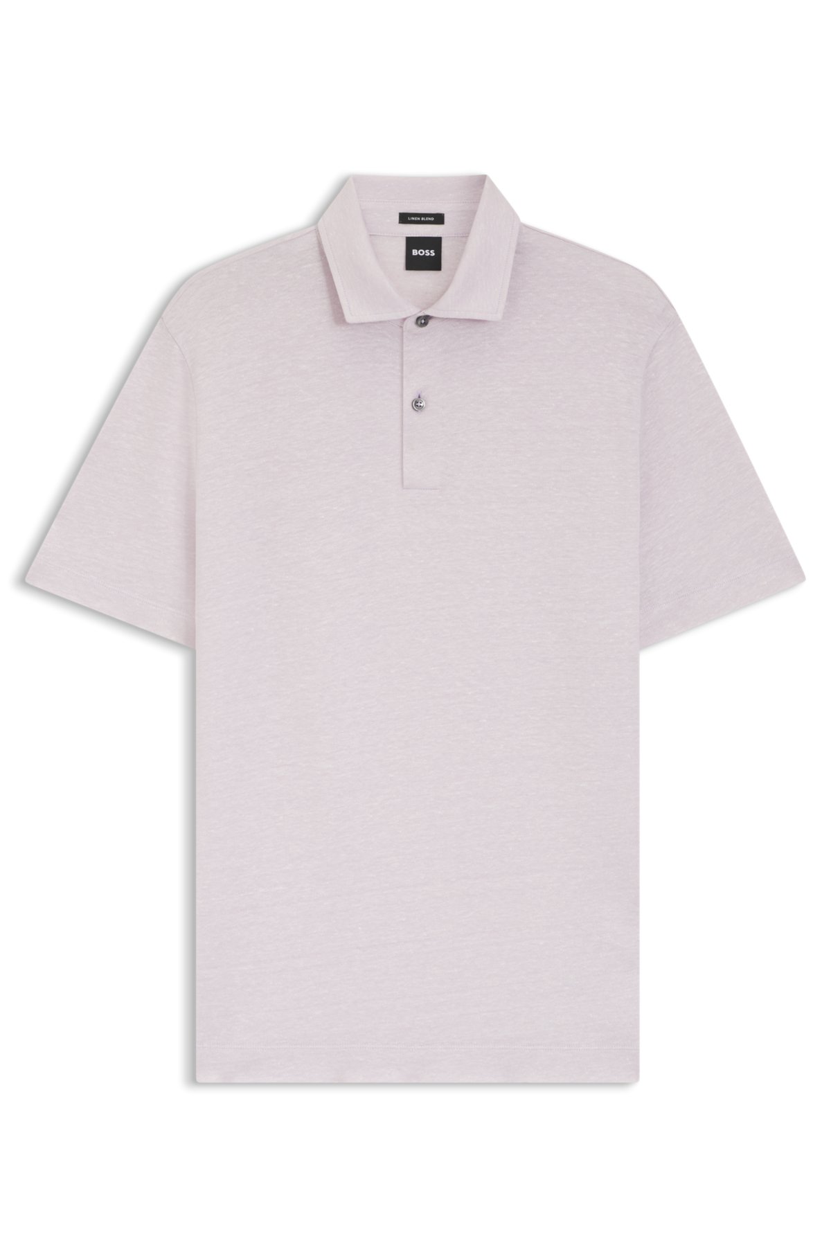 Maglietta polo regular in cotone e lino