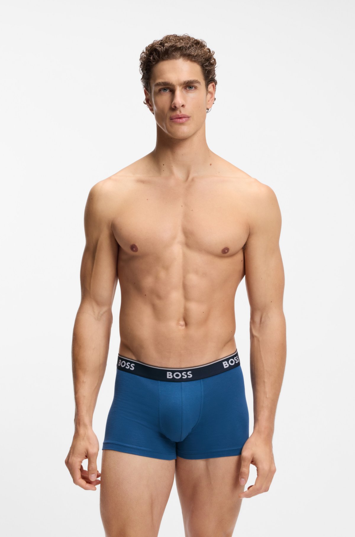 Set di tre boxer con elastico in vita con logo