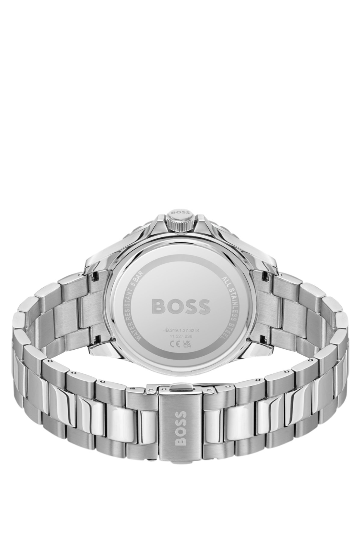 Orologio con cinturino in acciaio e quadrante nero