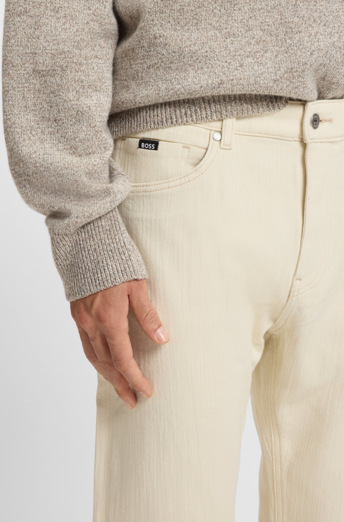 Jeans colorati in denim italiano spazzolato