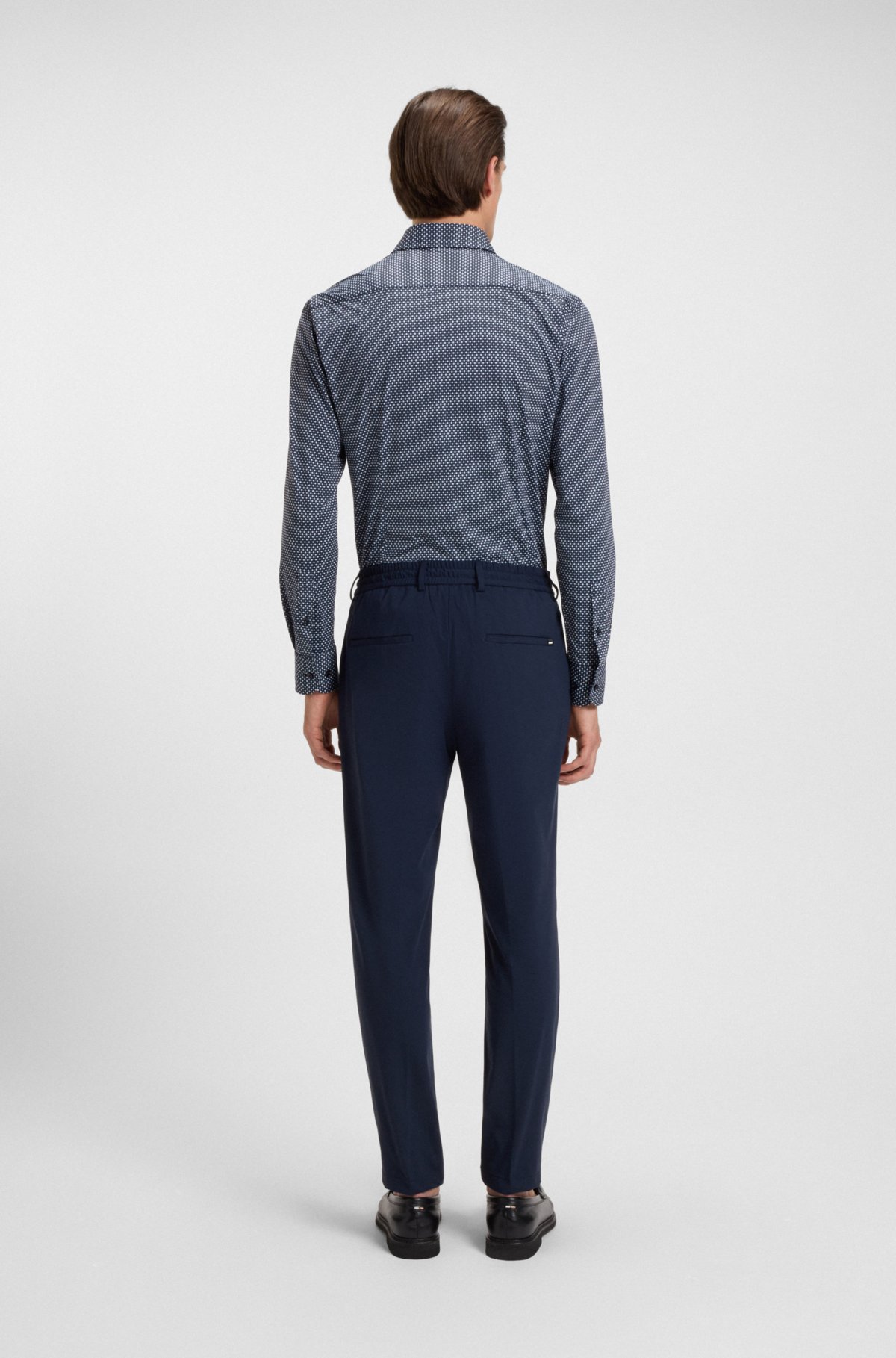 Camicia slim-fit in jersey elasticizzato di produzione italiana