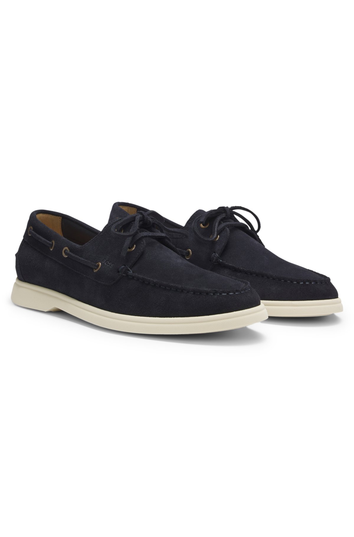 Scarpe da barca con dettaglio ricamo in suede
