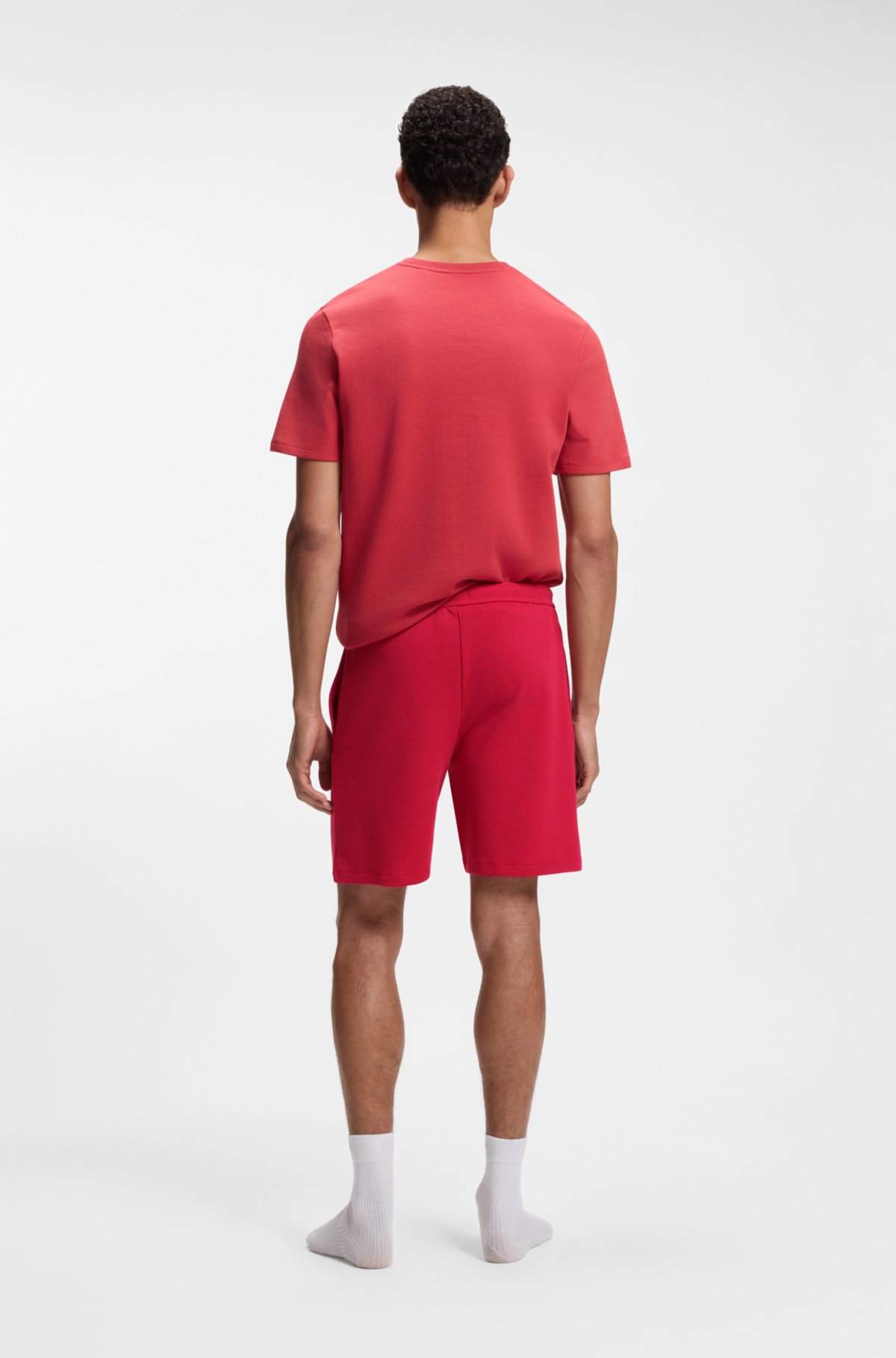 Pantaloncini per pigiama in cotone e misto con logo ricamato