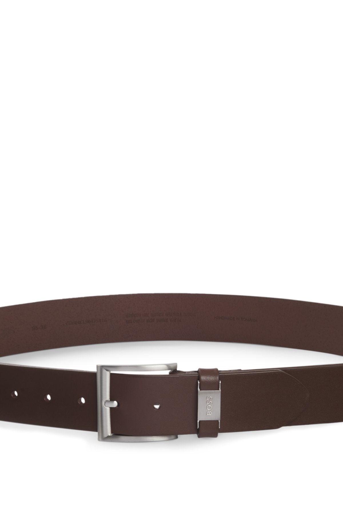 Cintura logo-keeper in pelle italiana