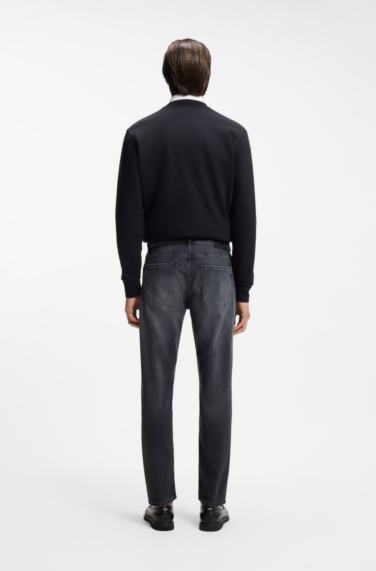 Jeans dritti grigi di Maine in denim italiano