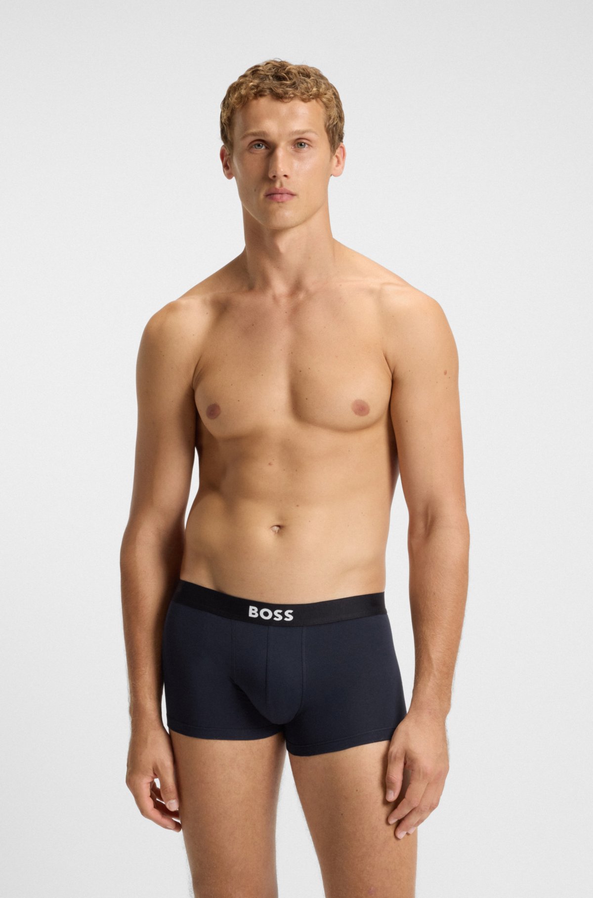 Set da tre boxer in cotone elasticizzato