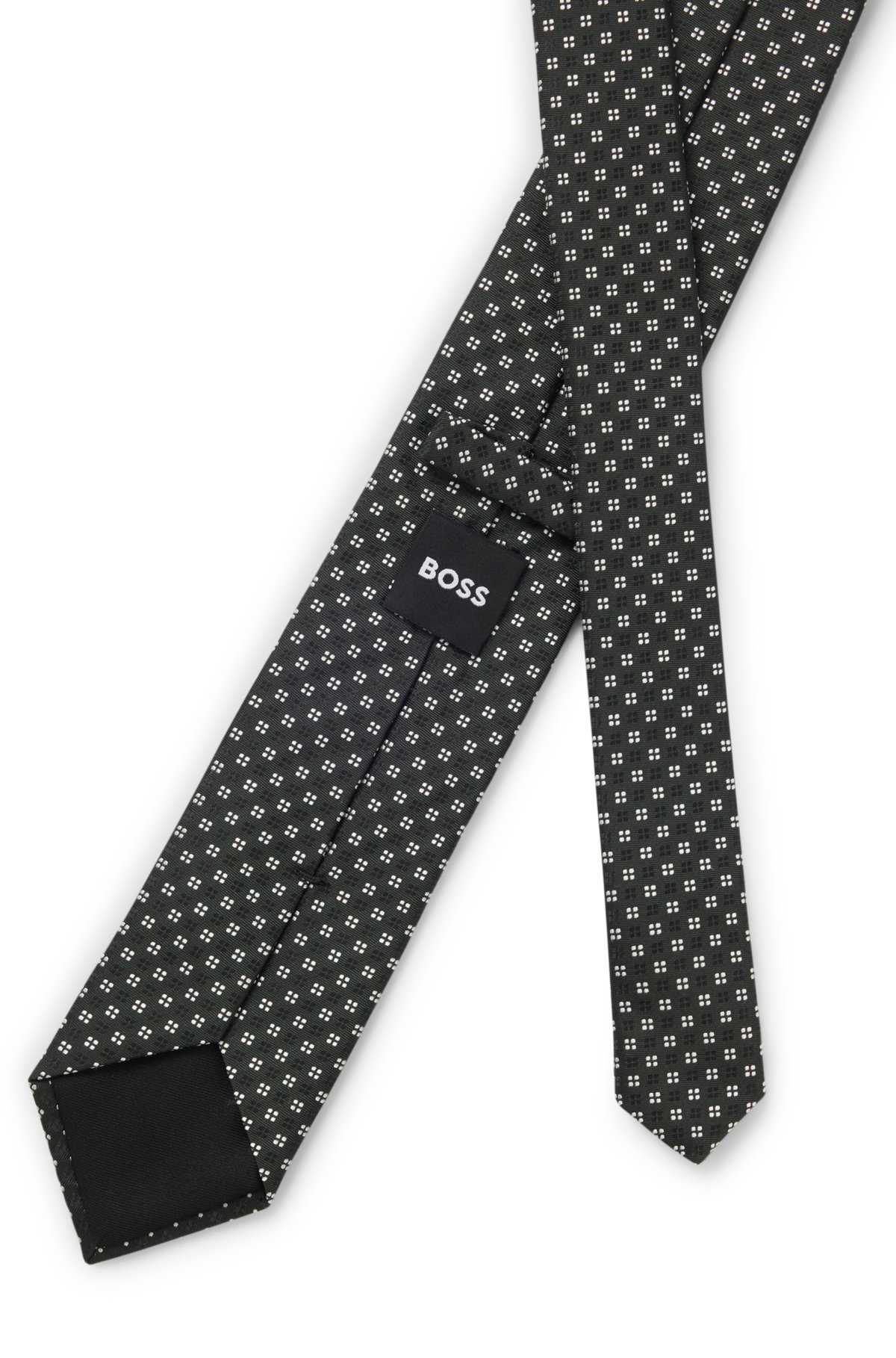 Cravatta con motivo jacquard in misto seta