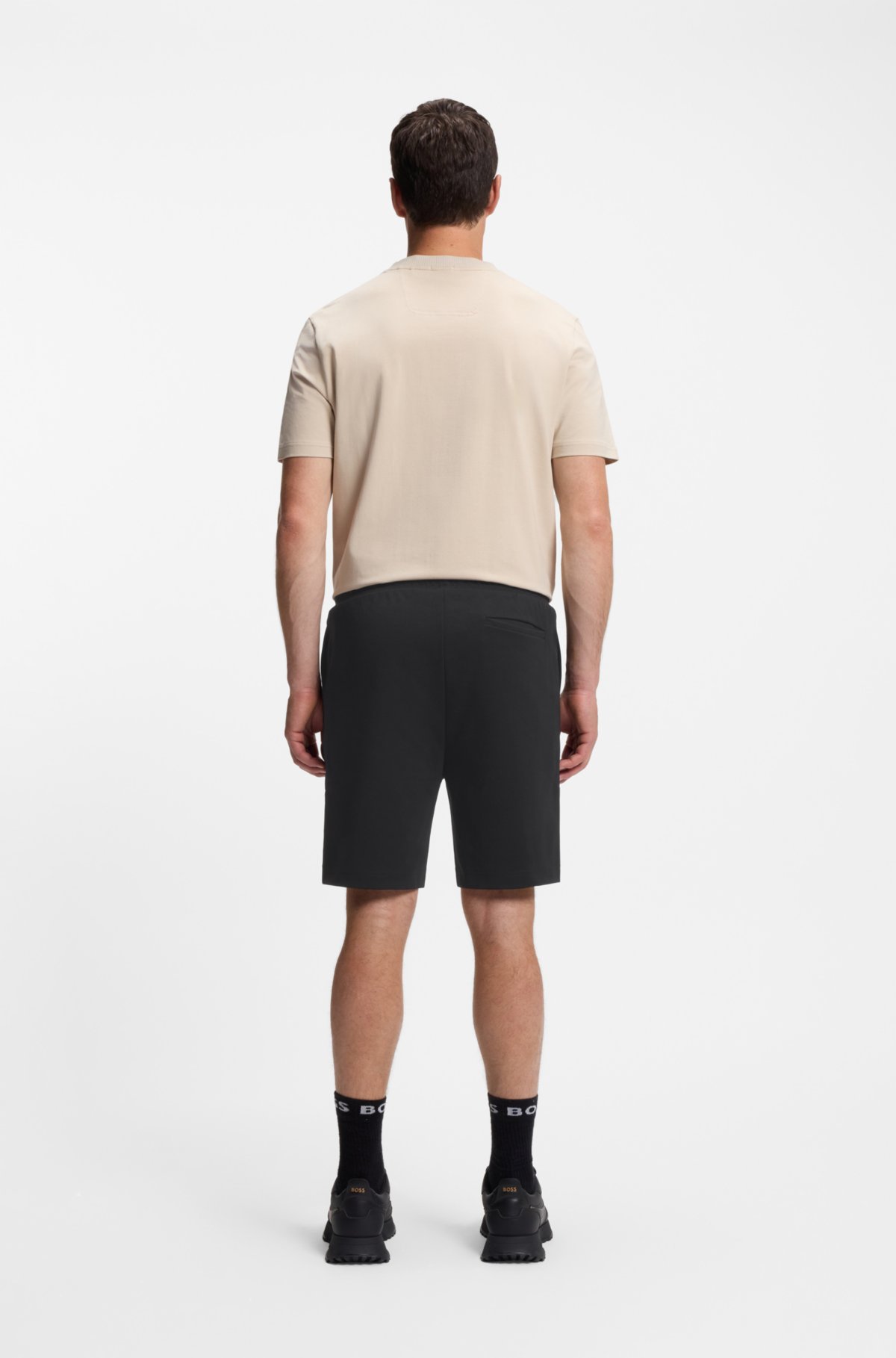 Shorts in misto cotone con monogramma Double B