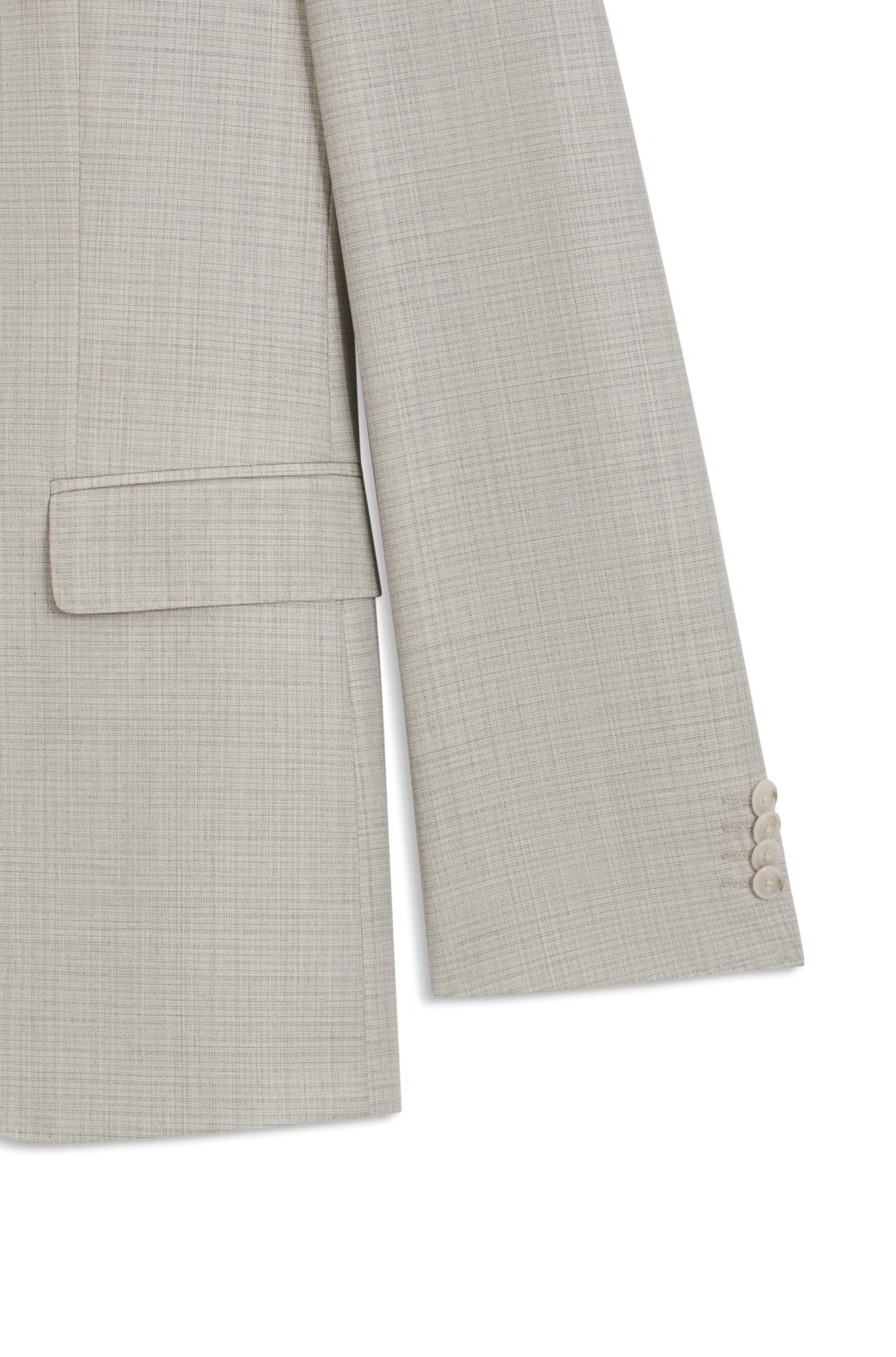 Suit a taglio slim con microdisegno in lana vergine e seta