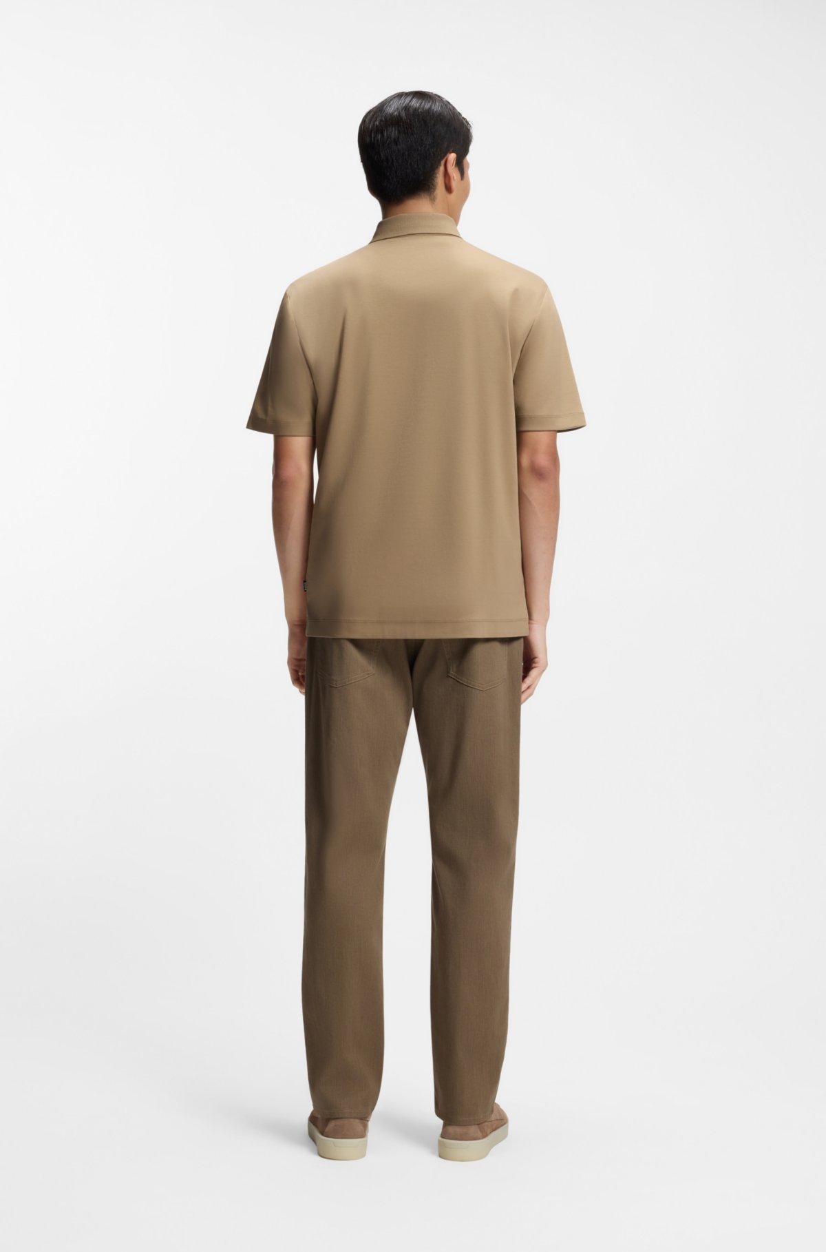 Maglietta polo in cotone mercerizzato con monogramma Double B