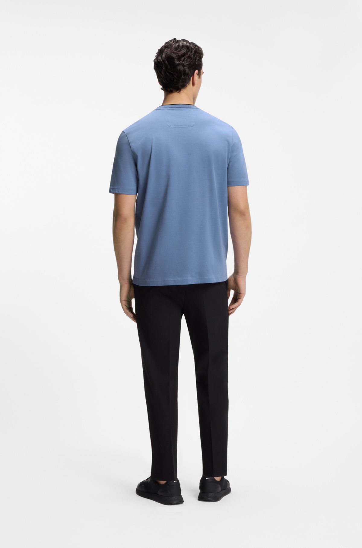 T-shirt in cotone con logo a collo a giro