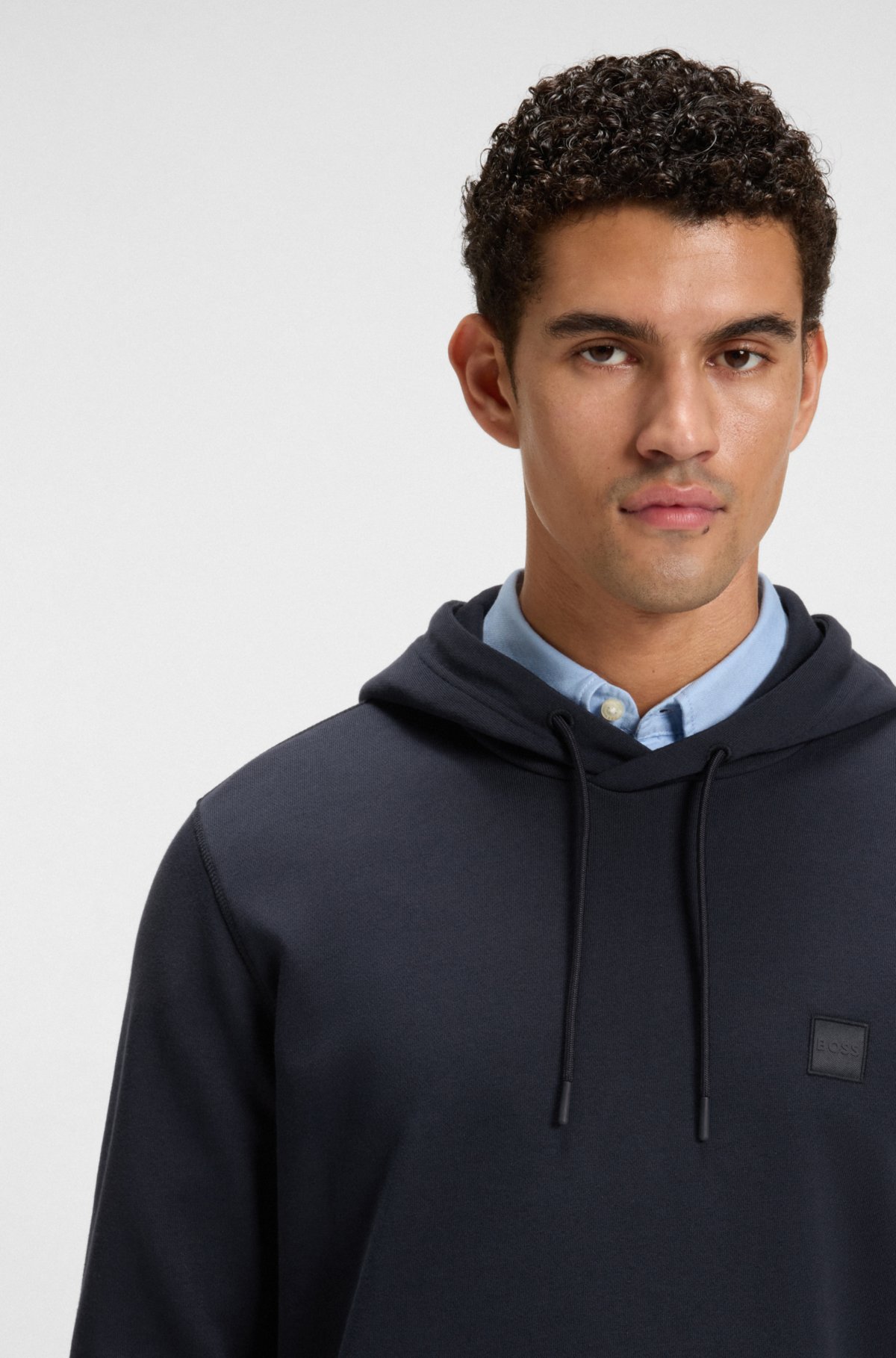 Felpe con logo patch in felpa di cotone