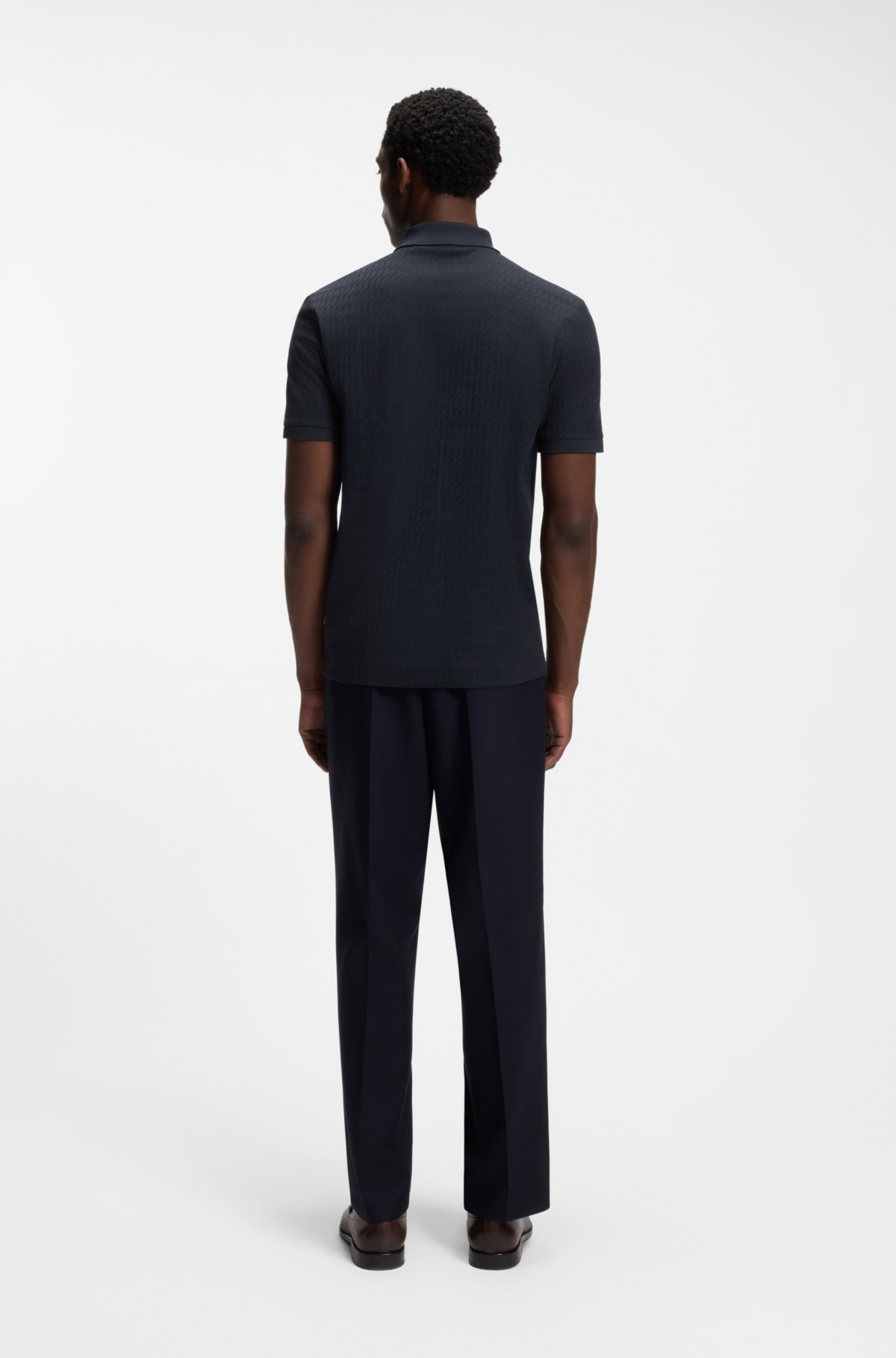Maglietta polo geometrica in cotone