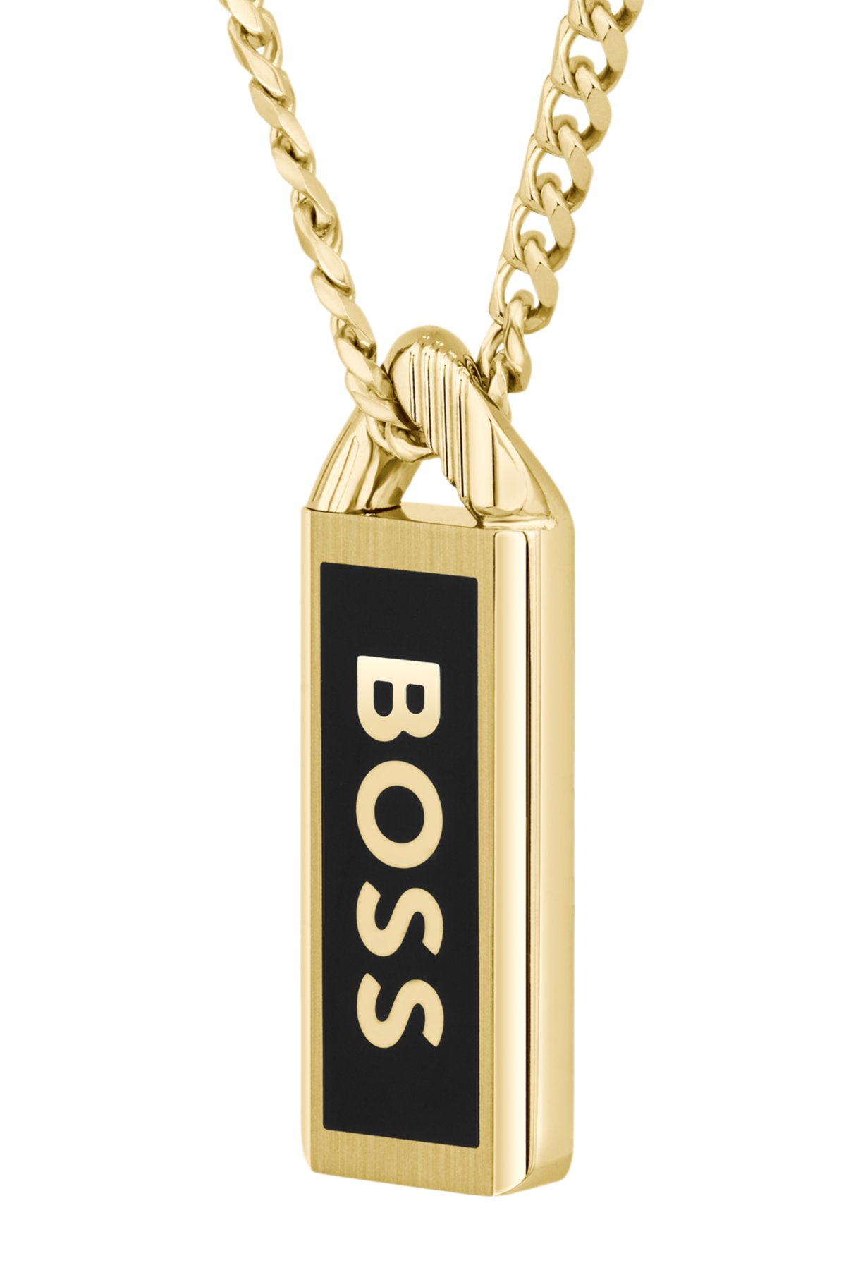 Collana con ciondolo logo riempito di inchiostro tono oro