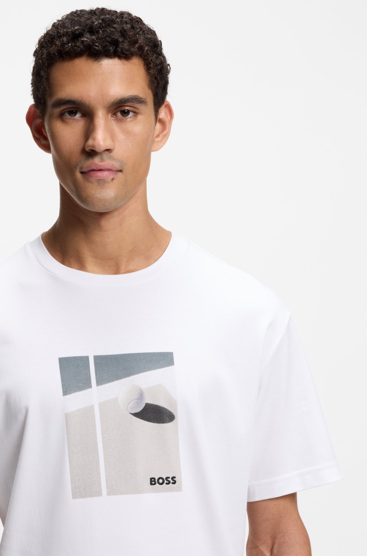 T-shirt con stampa da tennis in cotone Pima