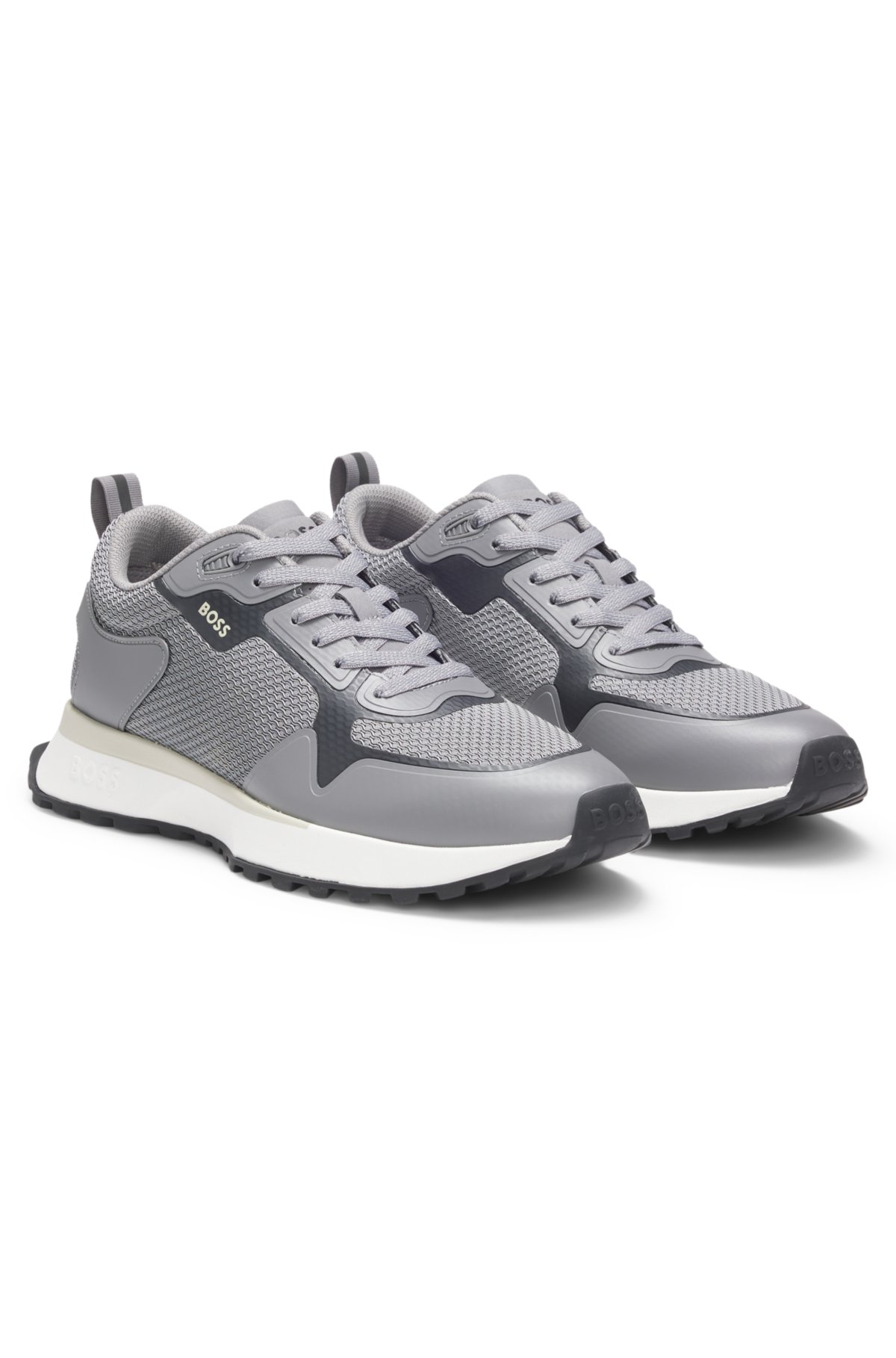 Scarpe da ginnastica con dettagli in mesh in materiali misti