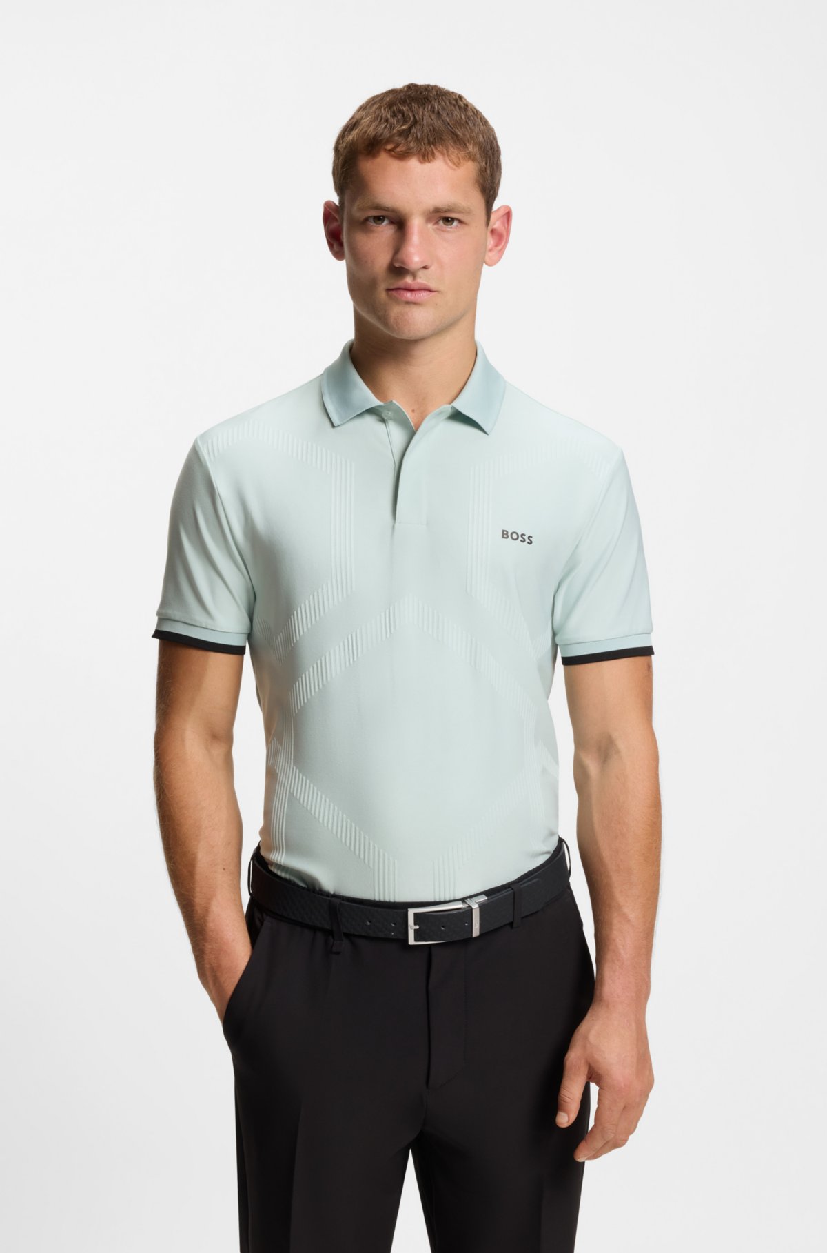Maglia polo con dettagli in bodymapping e prestazioni idrorepellenti