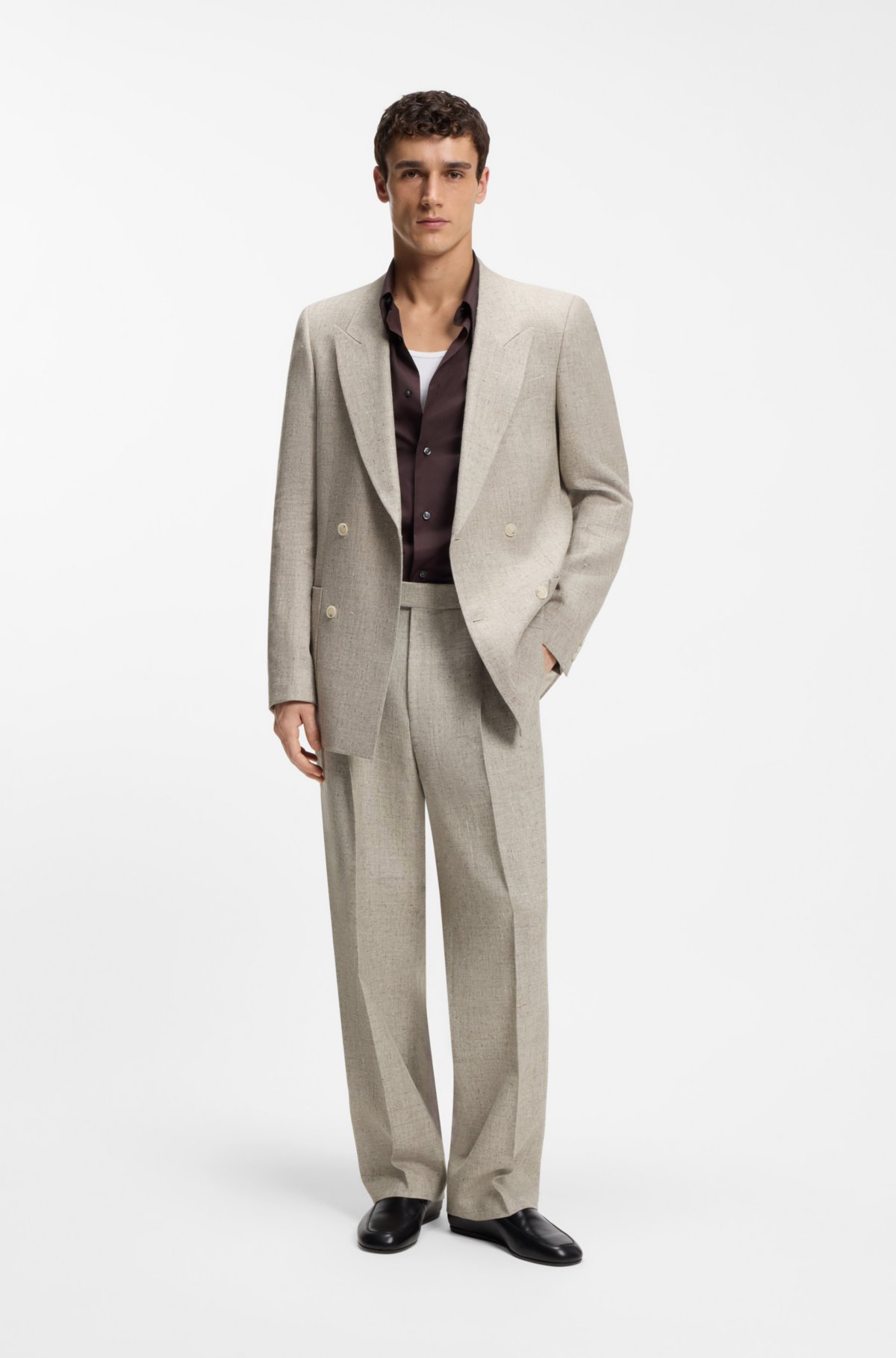 Pantaloni con microdisegno in taglio oversize